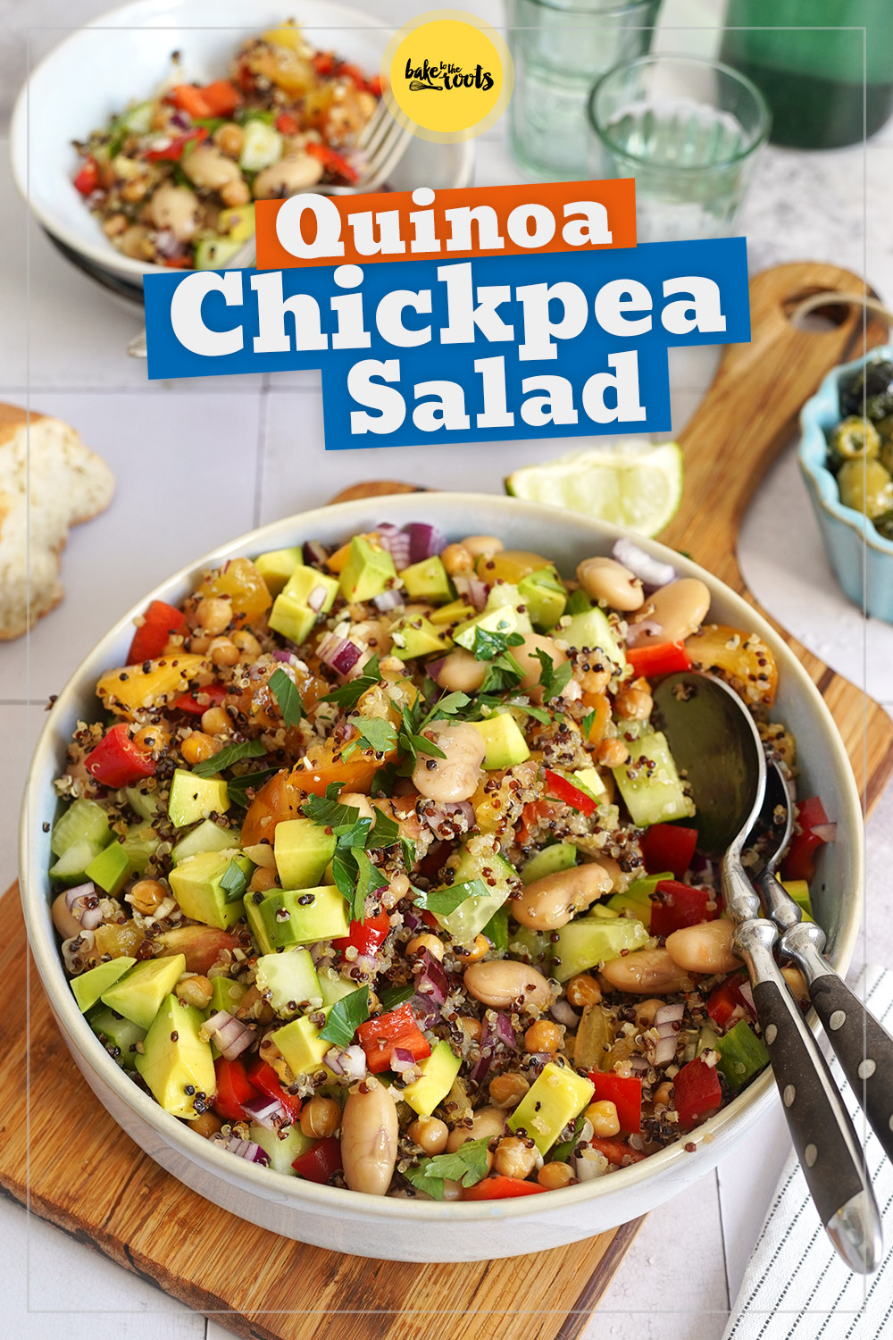 Summer Salad with Roasted Quinoa & Chickpeas | Bake to the roots
