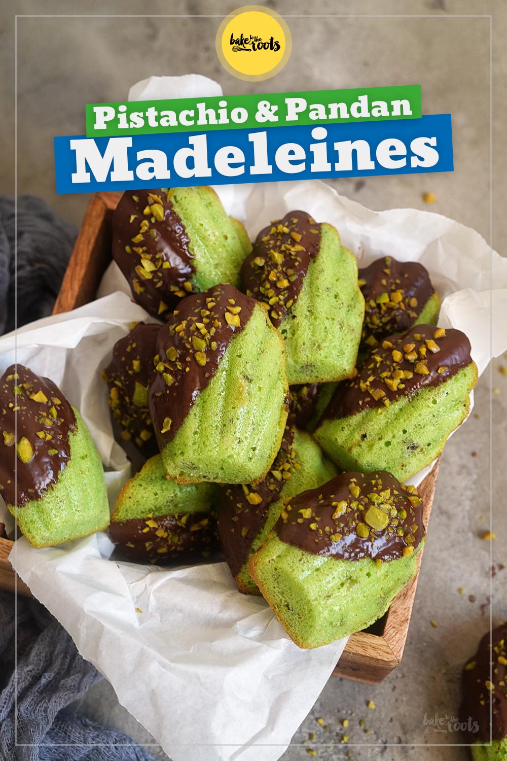Easy Pistachio & Pandan Madeleines | Bake to the roots