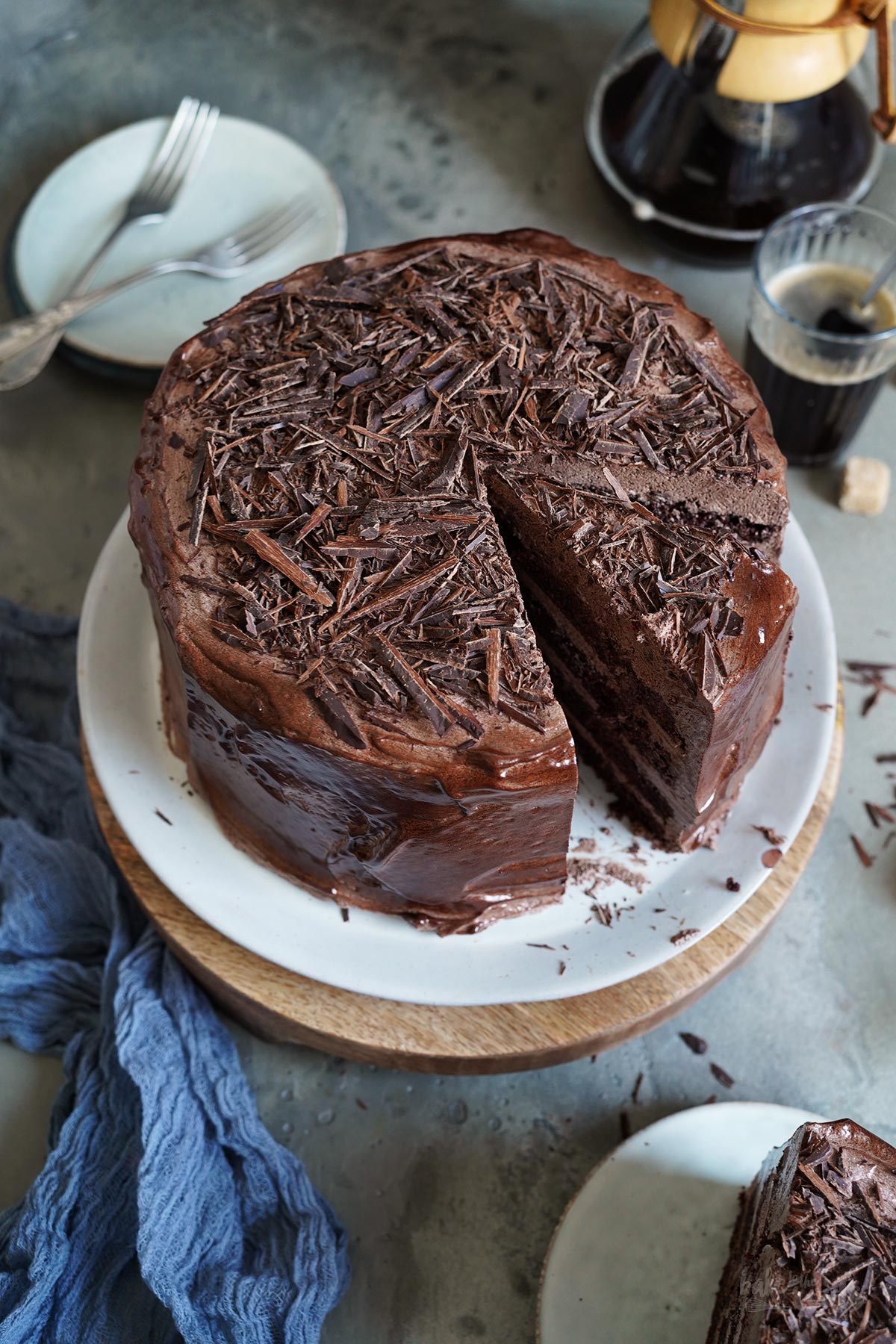 Coffee Cocoa Mousse Chocolate Cake | Bake to the roots