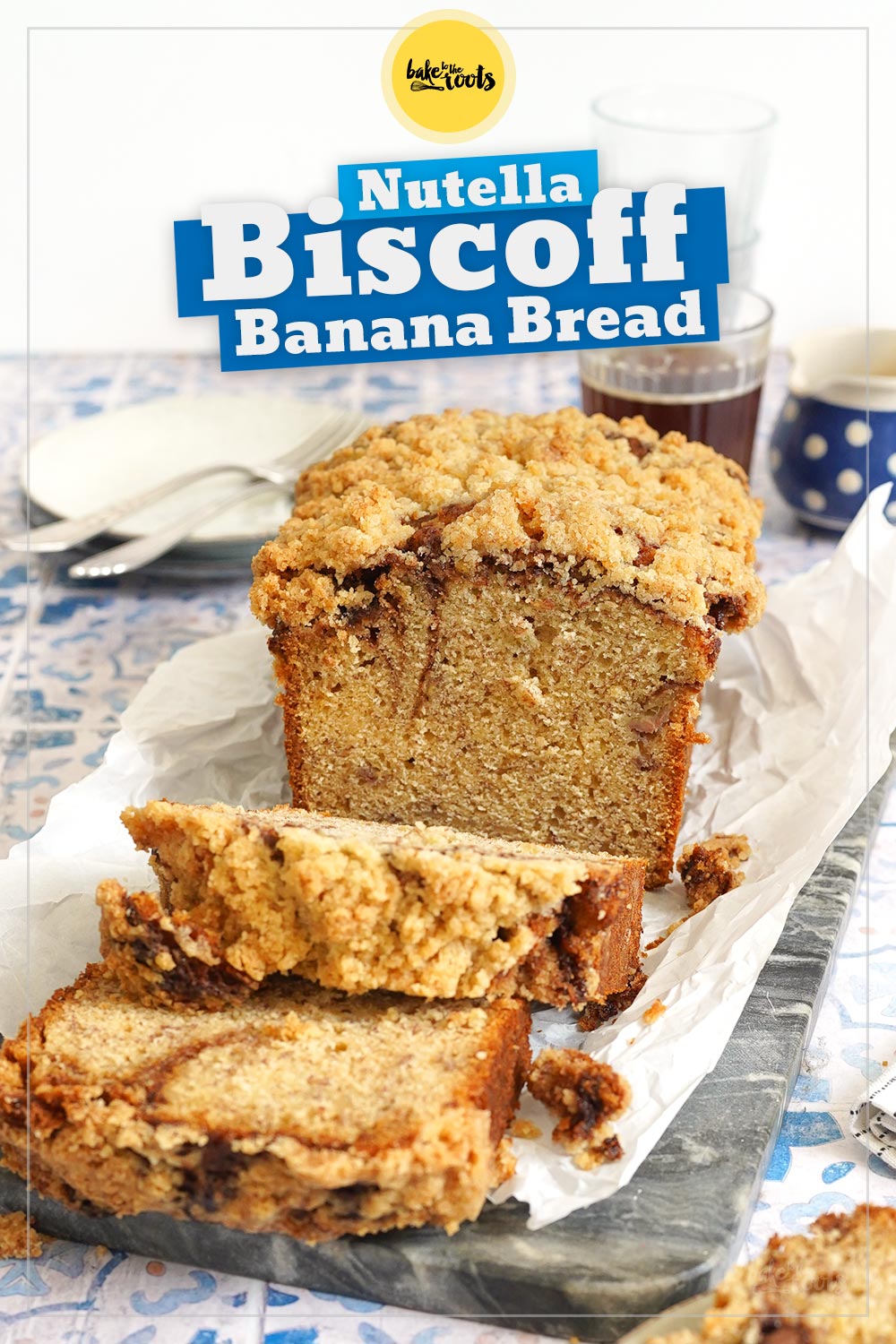 Nutella Biscoff Banana Bread | Bake to the roots