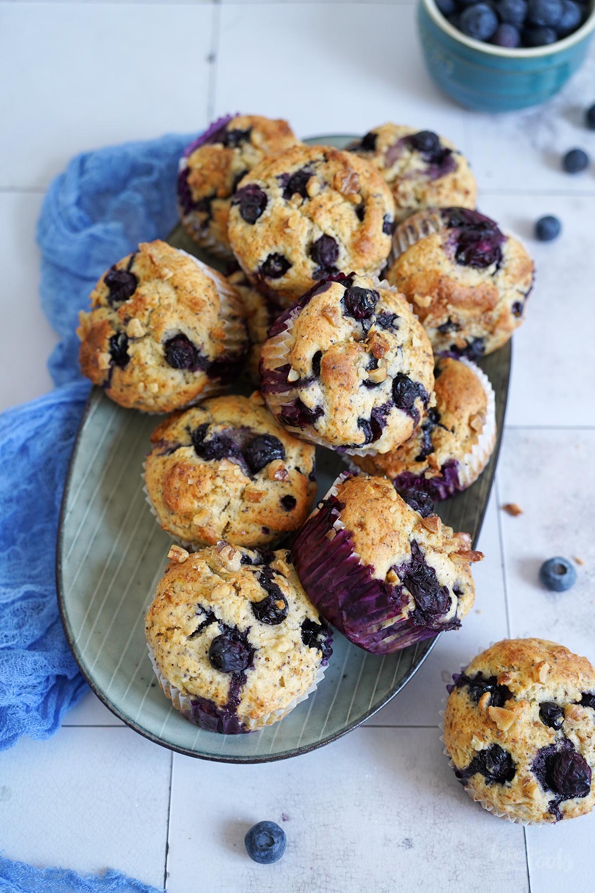 Blueberry Banana Poppy Seed Muffins | Bake to the roots