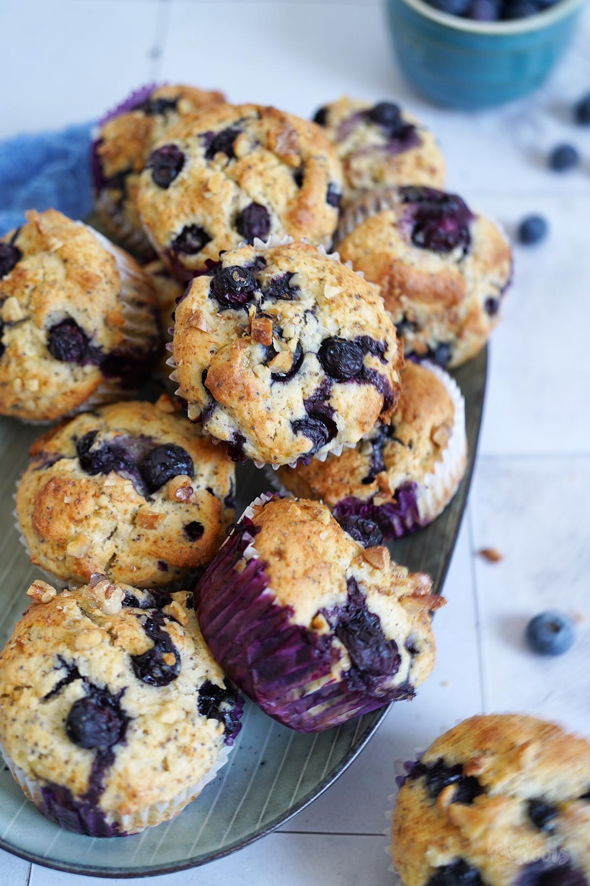 Blueberry Banana Poppy Seed Muffins | Bake to the roots