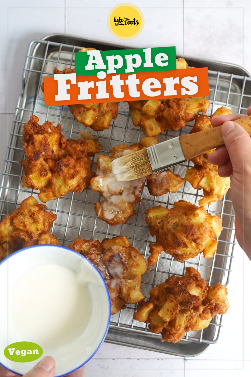 Vegane Apple Fritters (Apfelküchlein) | Bake to the roots