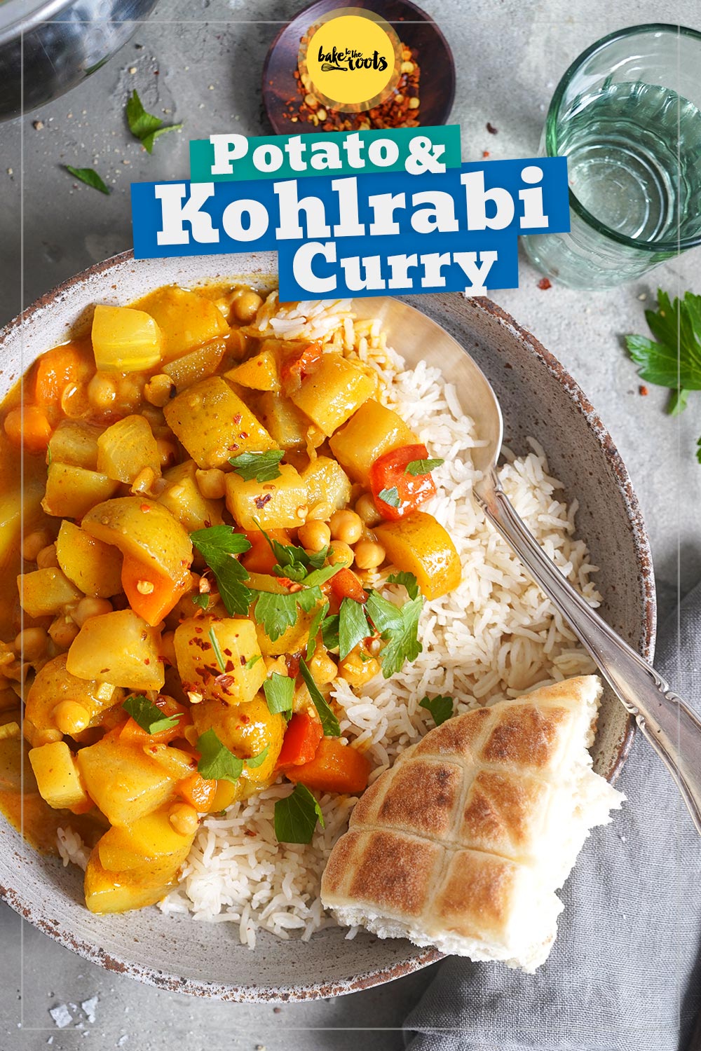 Vegan Kohlrabi Potato Curry | Bake to the roots