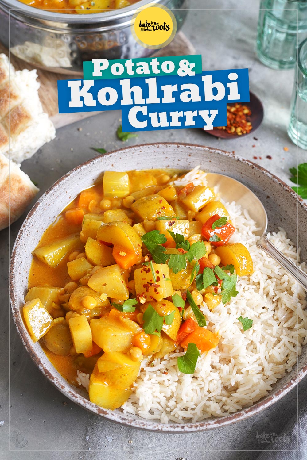 Vegan Kohlrabi Potato Curry | Bake to the roots