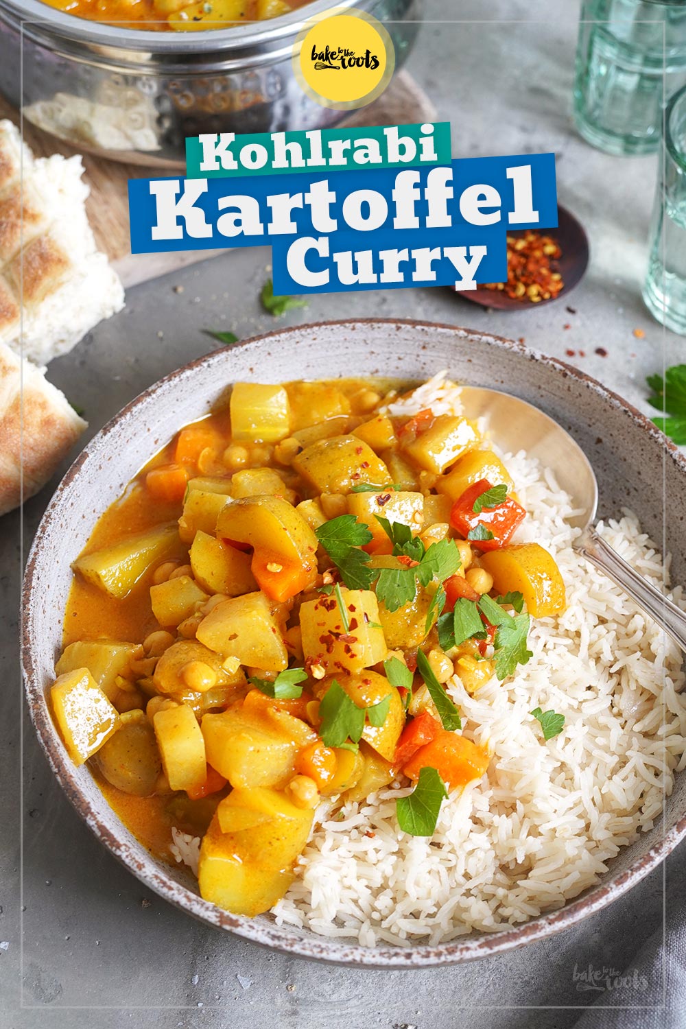 Veganes Kohlrabi & Kartoffel Curry | Bake to the roots