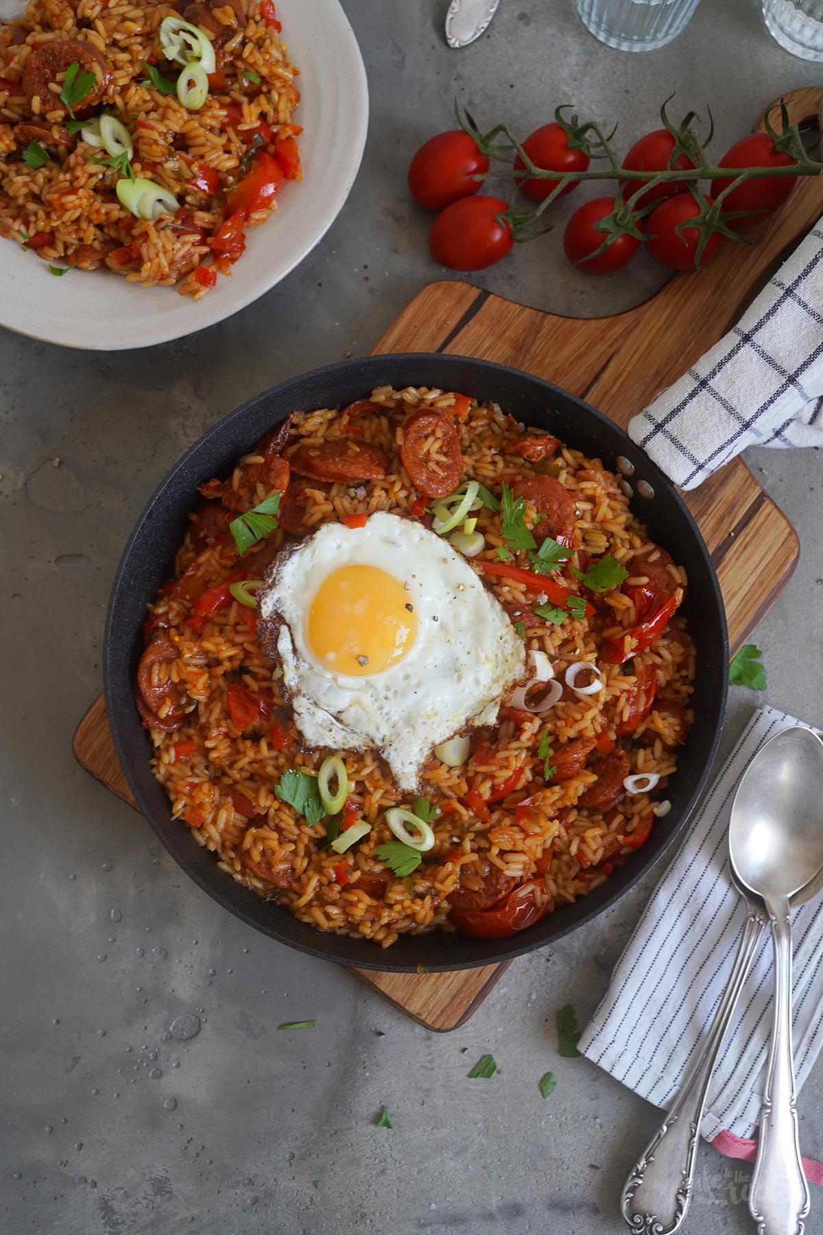 One-Pan Rice & Chorizo Skillet | Bake to the roots