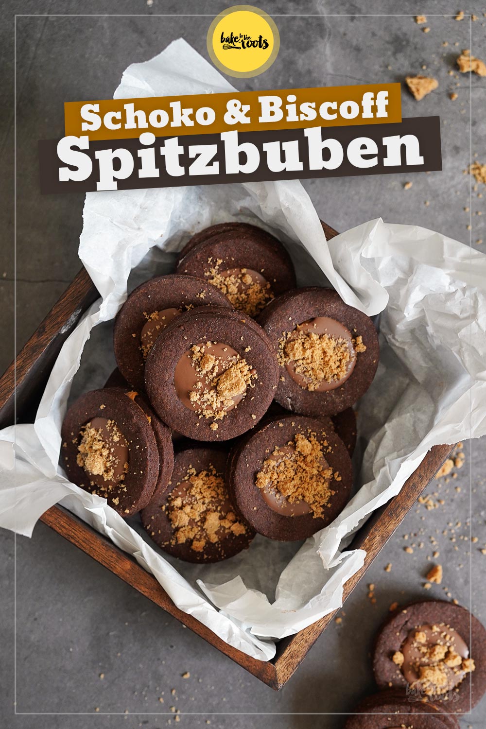 Schoko-Spitzbuben mit Biscoff & Spekulatius | Bake to the roots