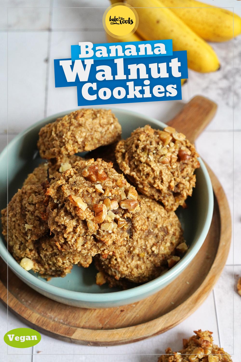 Banana Oats Walnut Cookies (vegan) | Bake to the roots