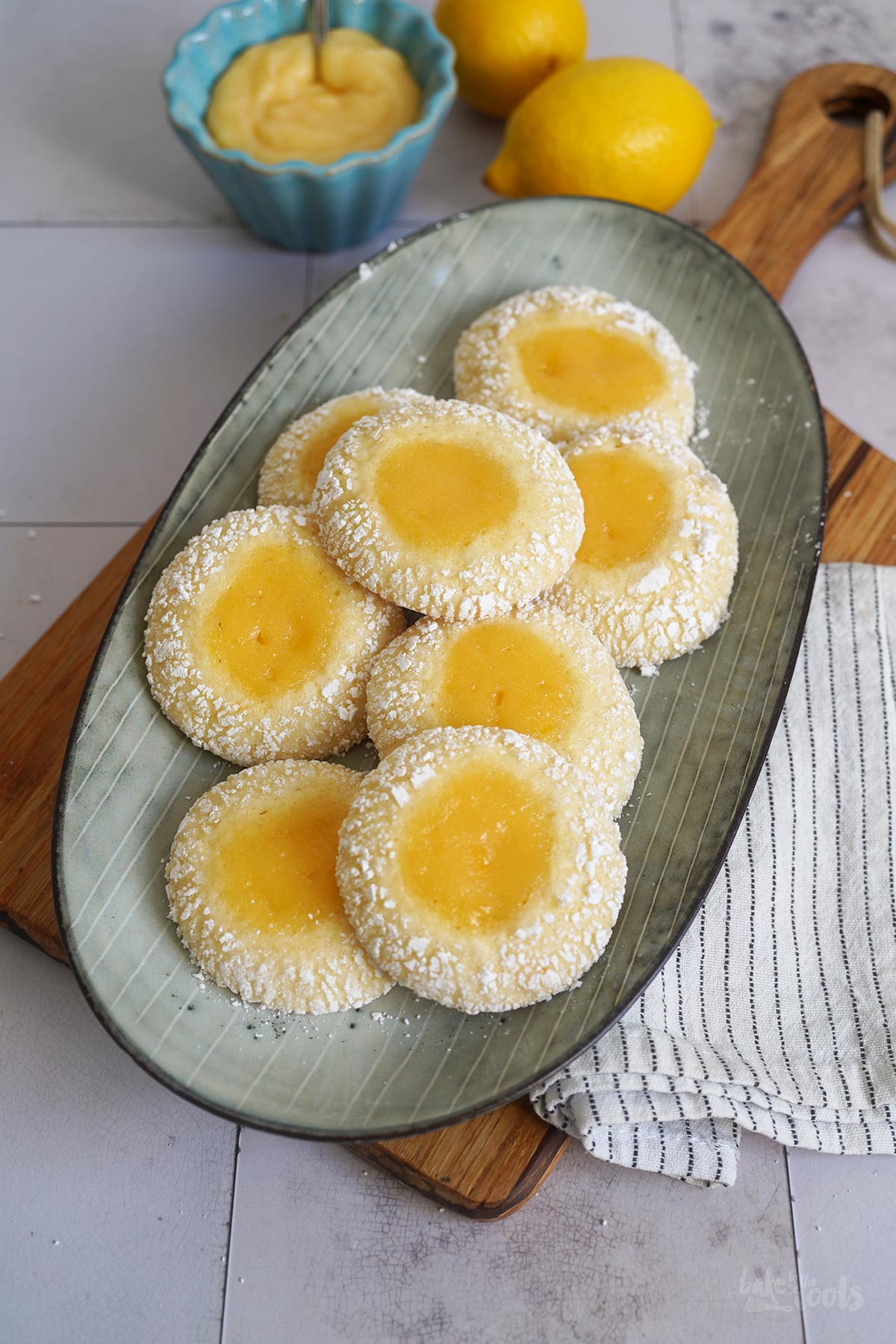 Lemon Curd Crinkle Cookies | Bake to the roots