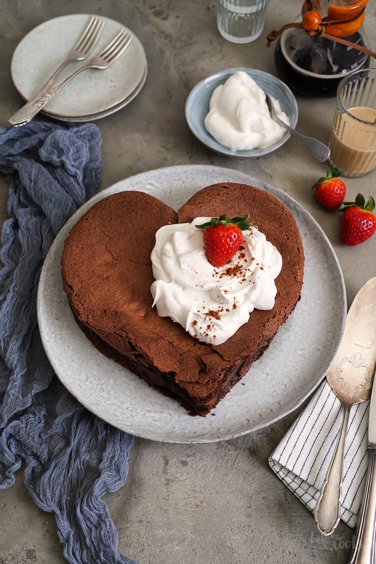 Flourless Chocolate Heart Cake | Bake to the roots