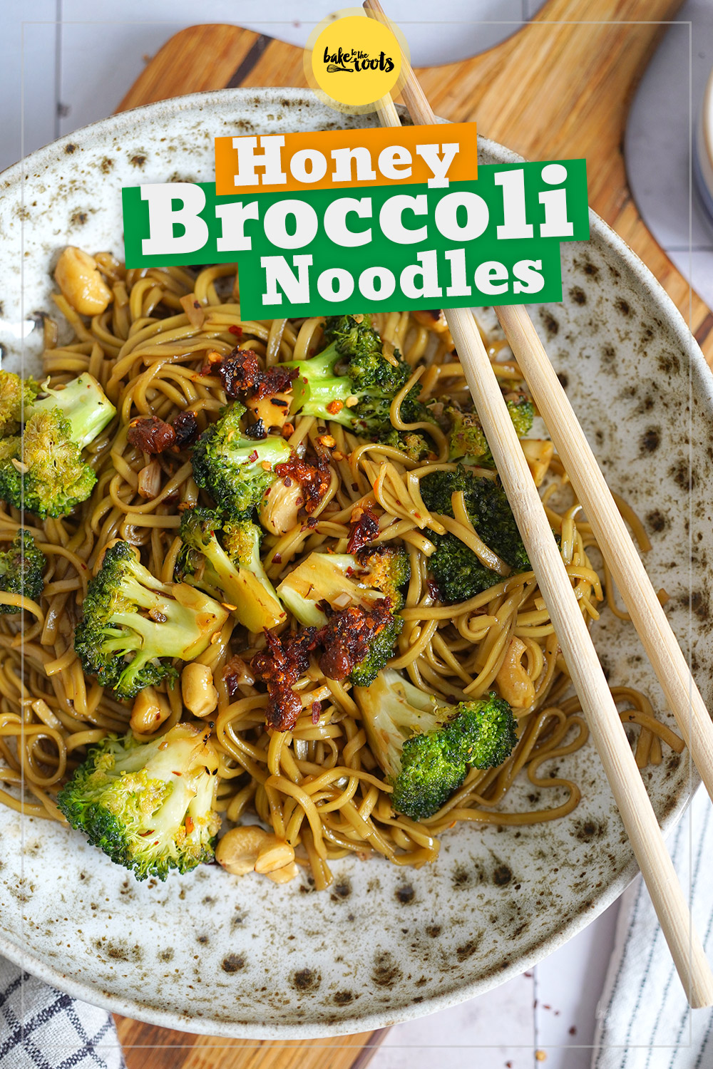 Stir-Fry Honey Broccoli Noodles | Bake to the roots