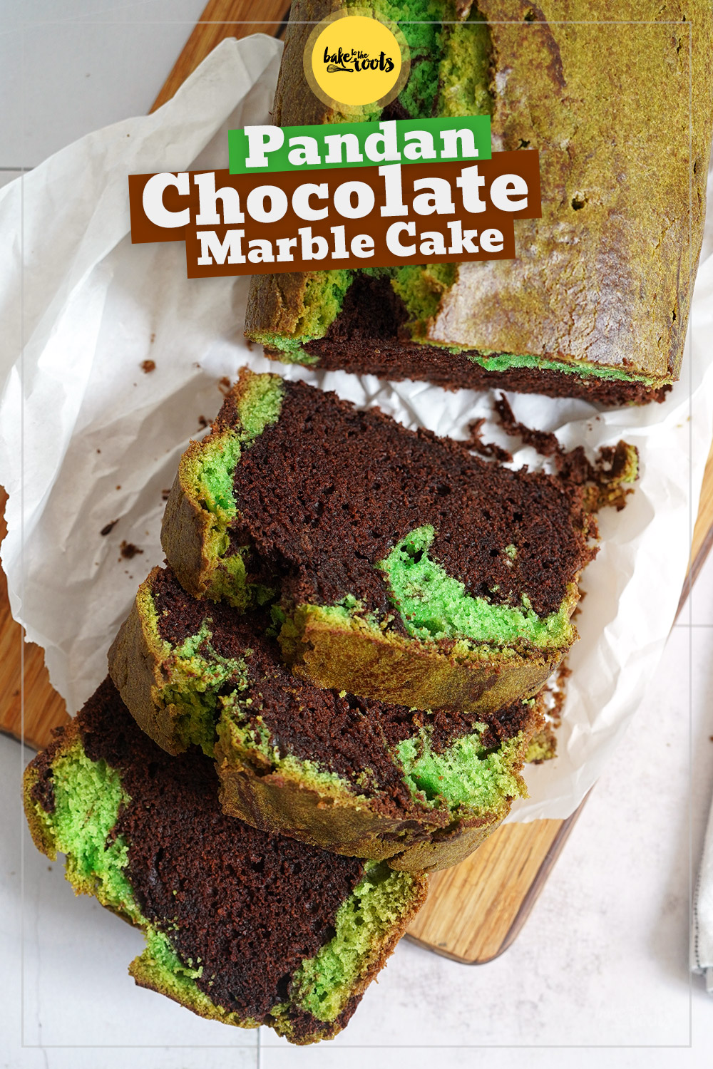 Easy Pandan Chocolate Marble Cake | Bake to the roots