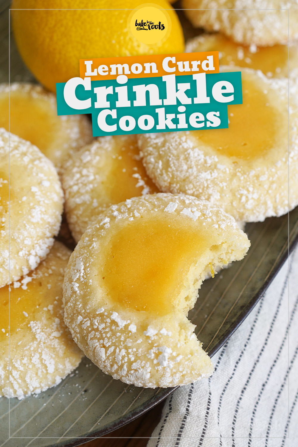 Lemon Curd Crinkle Cookies | Bake to the roots