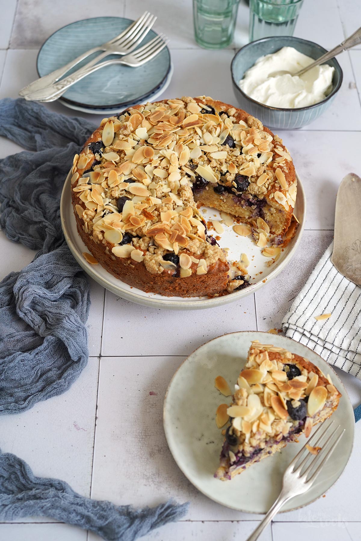 Blueberry Almond Coffee Cake | Bake to the roots