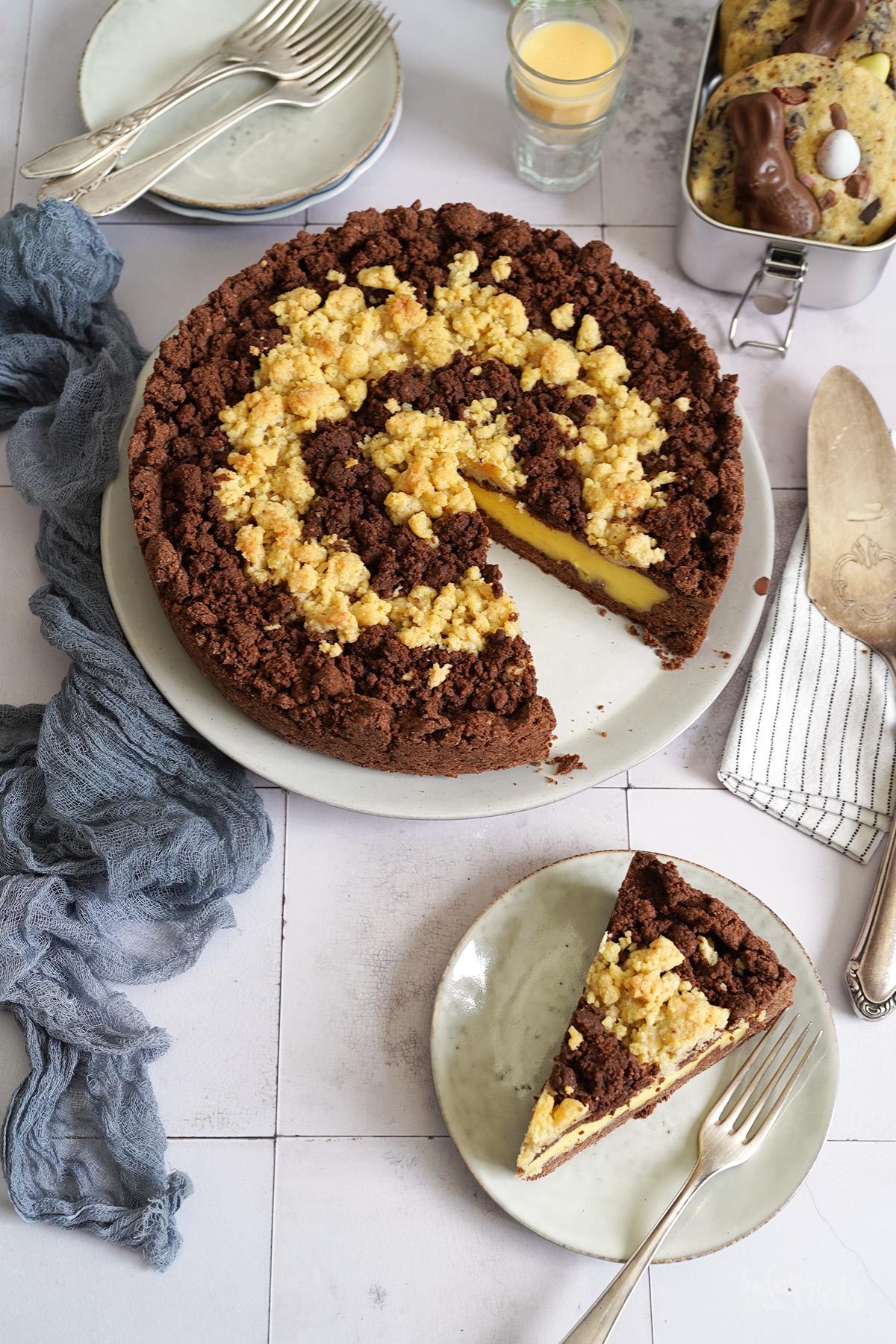 Eierlikör Pudding Streuselkuchen | Bake to the roots