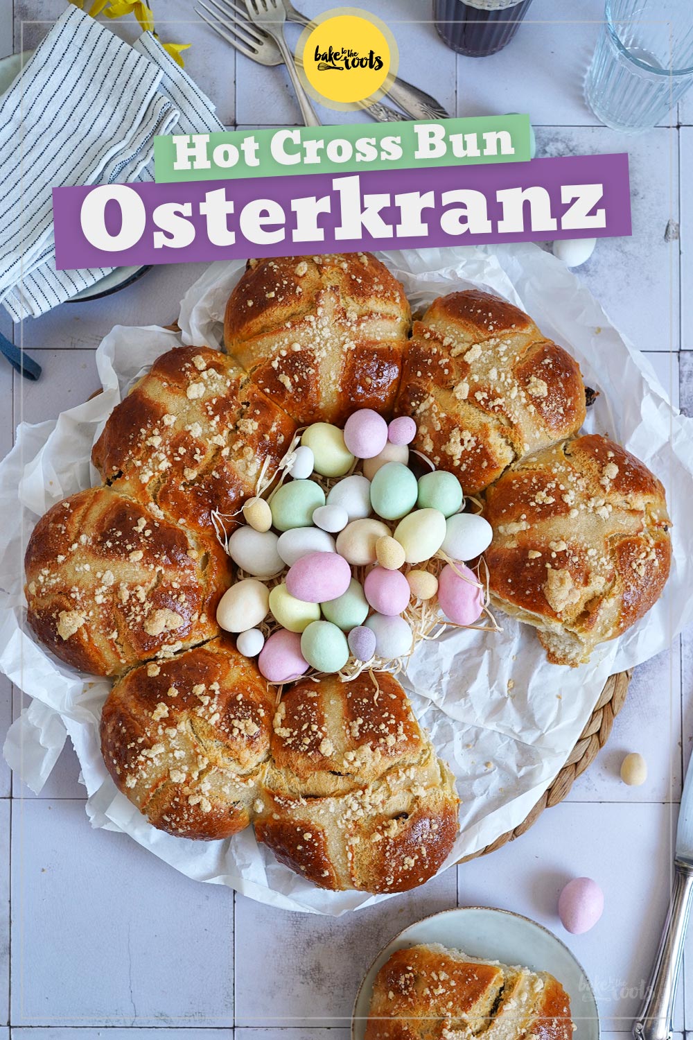 Hot Cross Bun Osterkranz| Bake to the roots