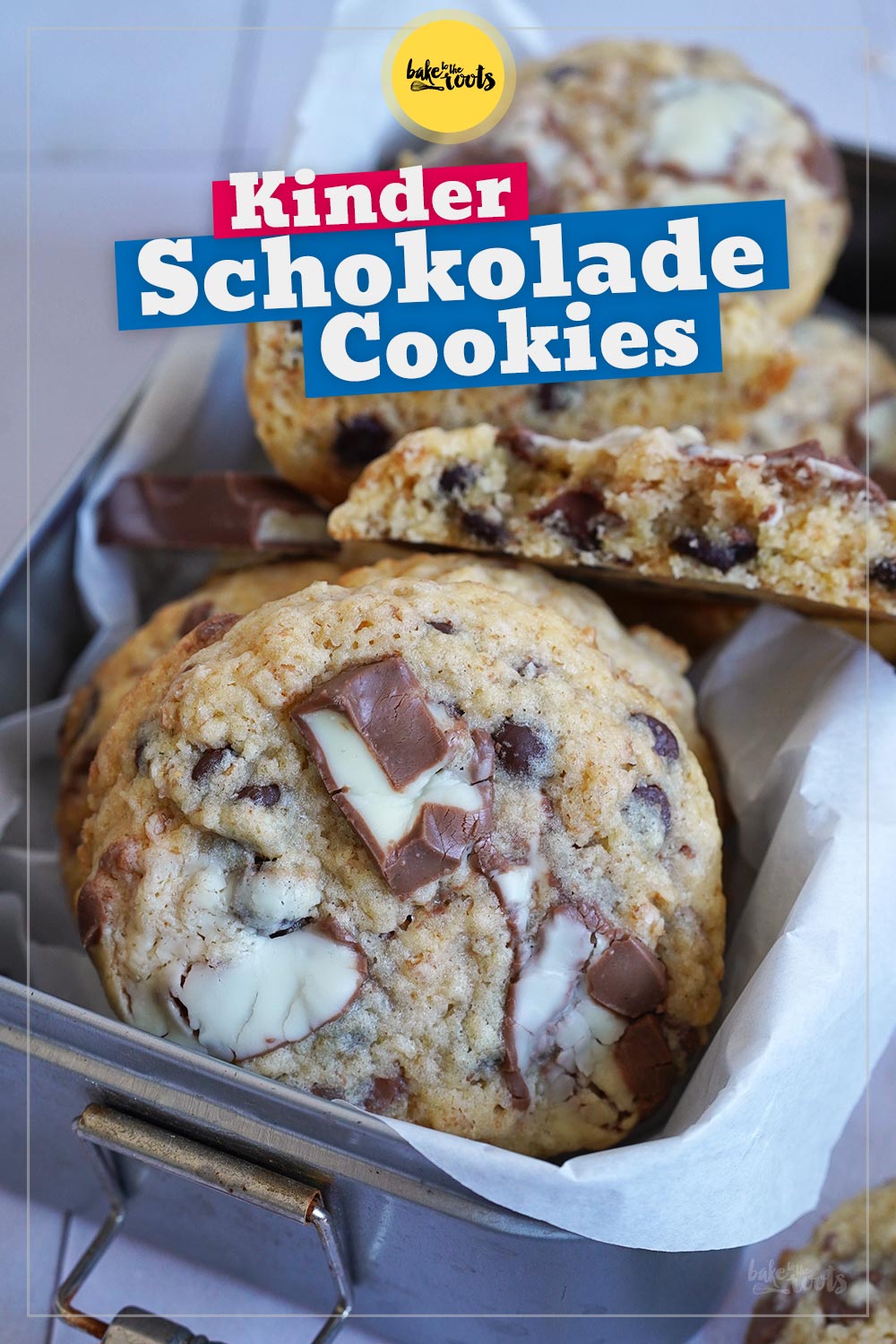 Kinder Schokolade Haferflocken Cookies | Bake to the roots