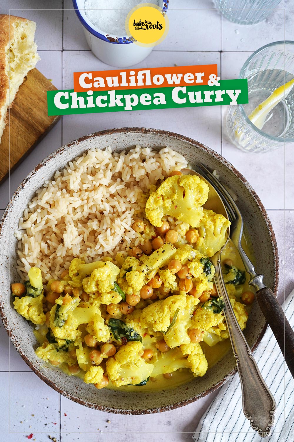 Cauliflower & Chickpea Curry (vegan) | Bake to the roots