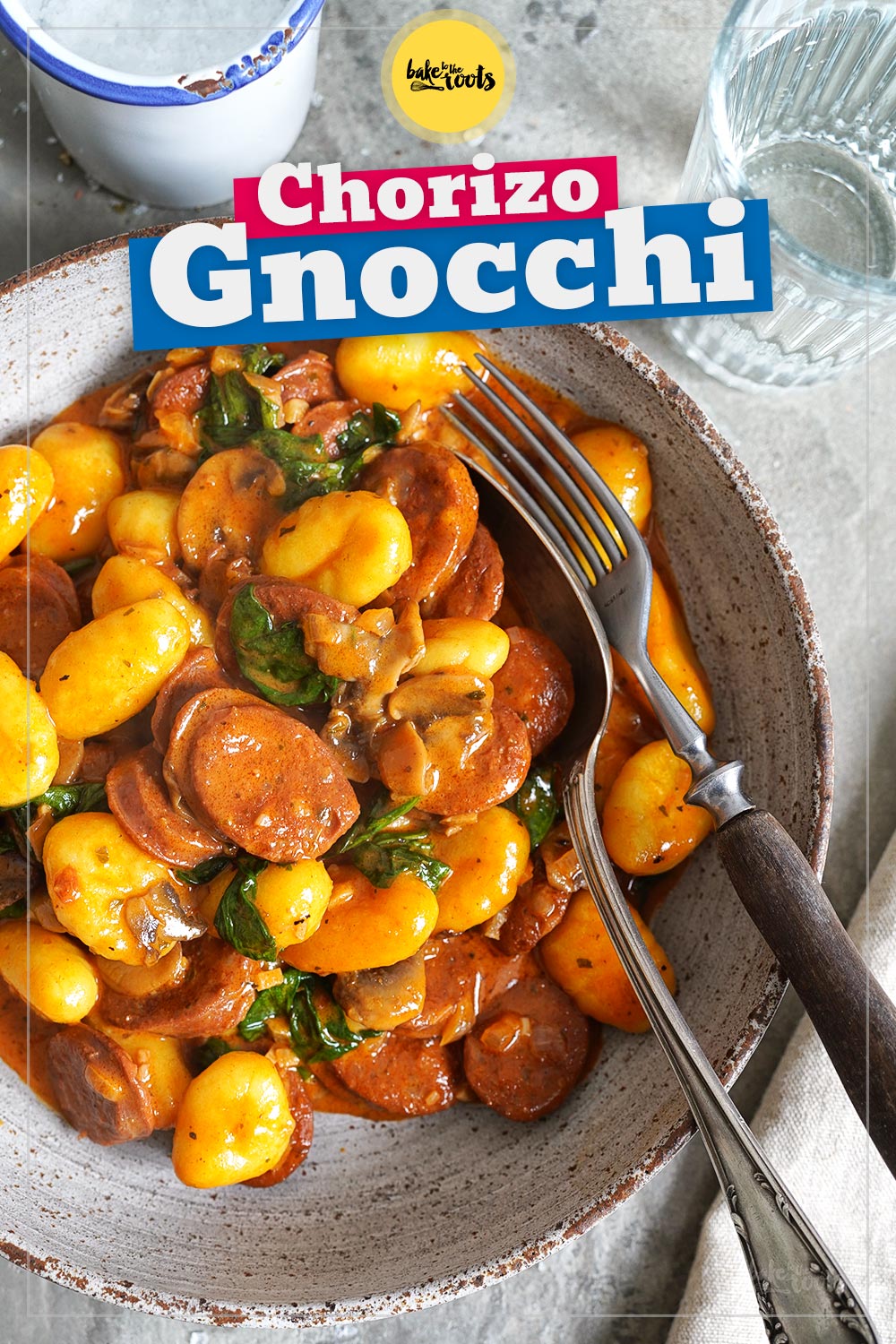 Gnocchi mit Pilzen, Spinat & Chorizo | Bake to the roots