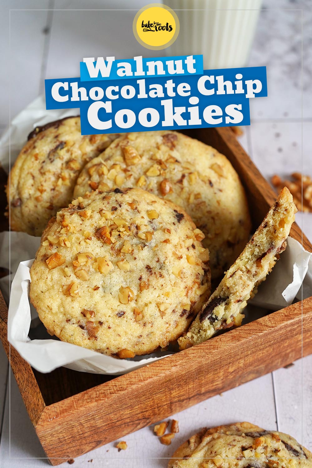 Walnut Chocolate Chip Cookies | Bake to the roots