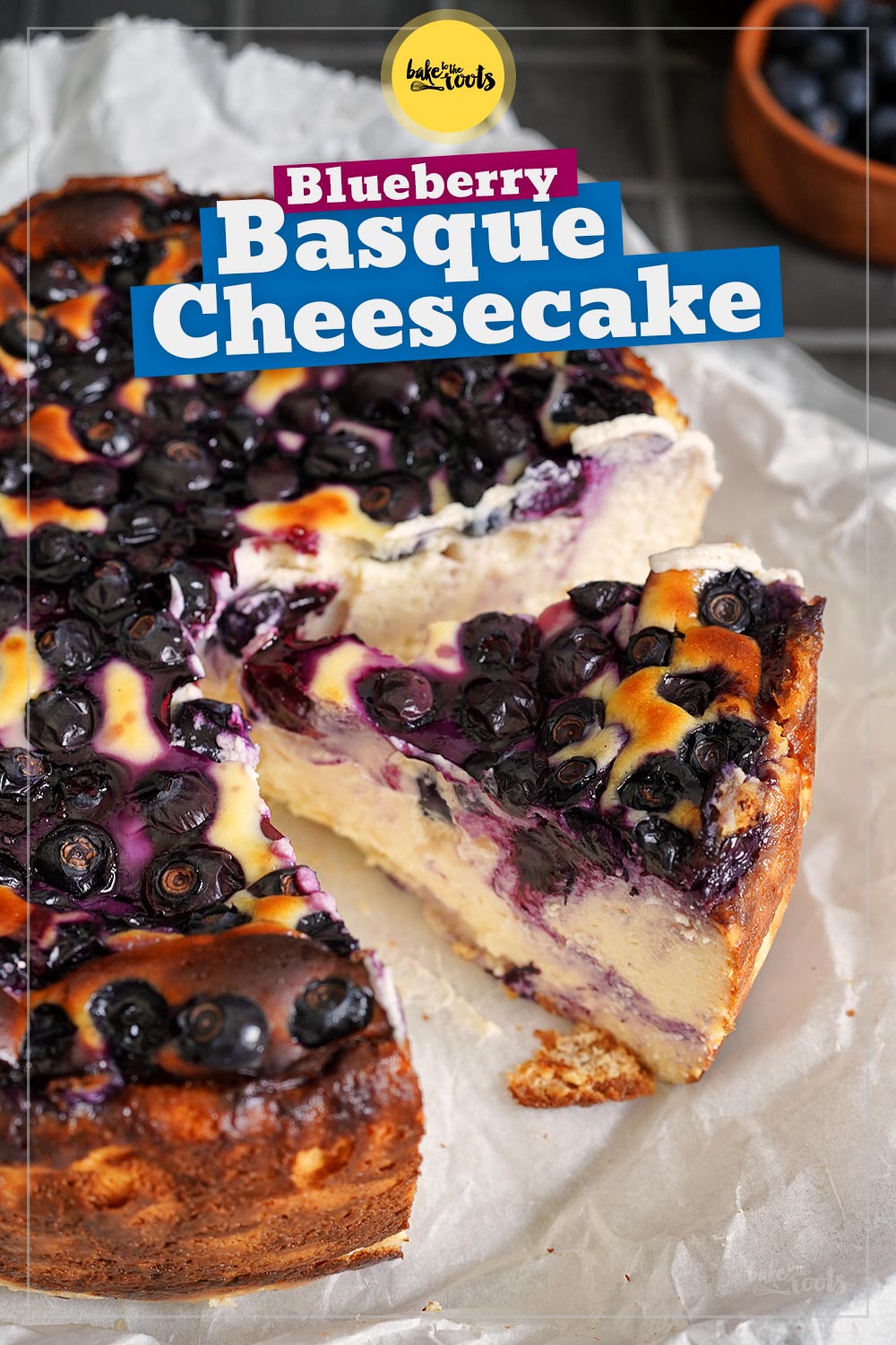 Blueberry Basque Cheesecake | Bake to the roots