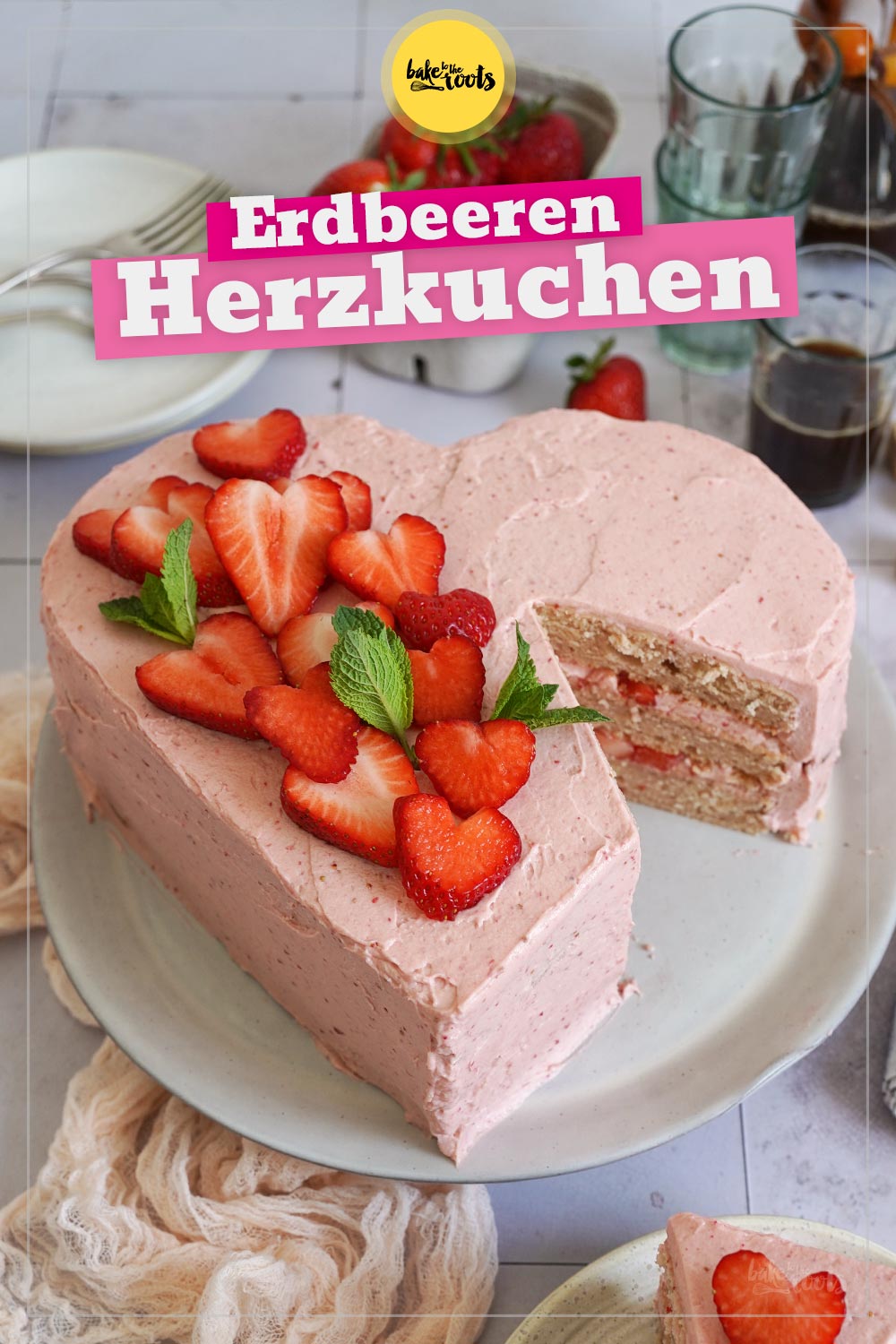 Erdbeeren Herzkuchen | Bake to the roots