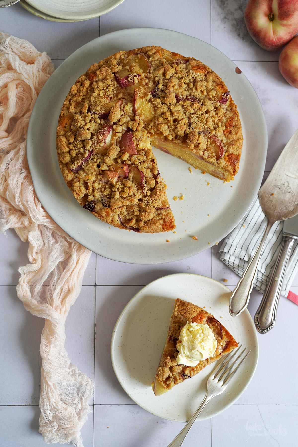 Peach Cobbler Cake | Bake to the roots