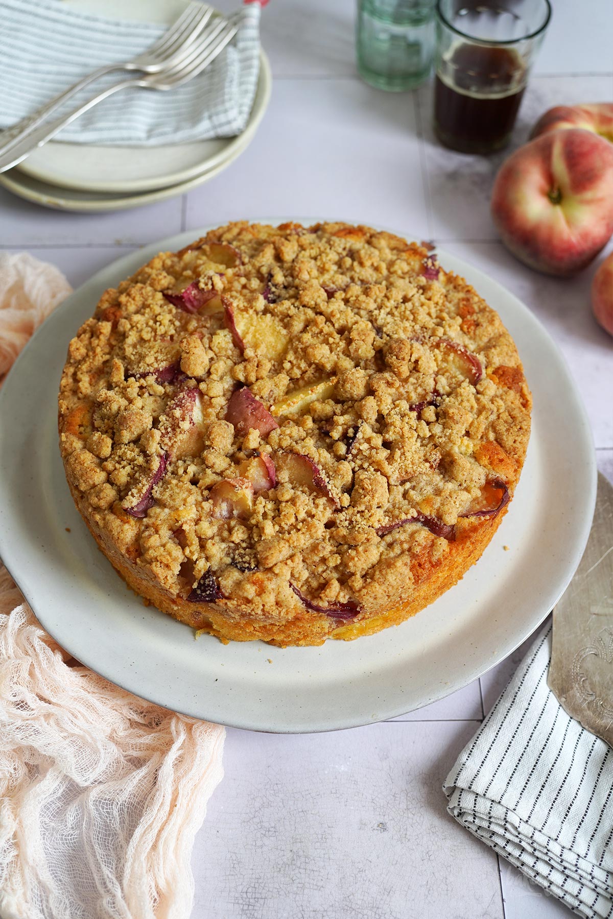 Peach Cobbler Cake | Bake to the roots