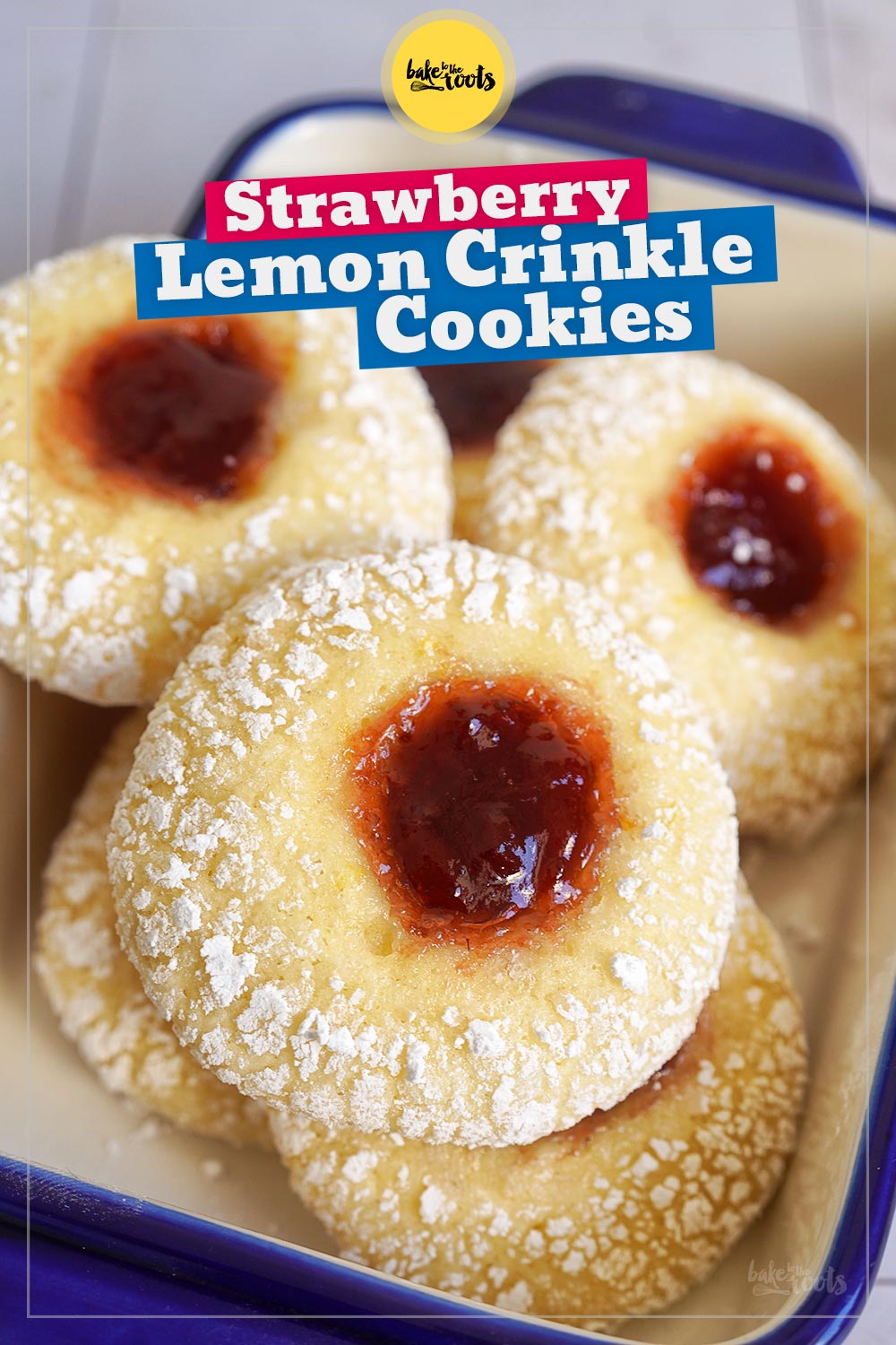 Strawberry Lemon Crinkle Cookies | Bake to the roots