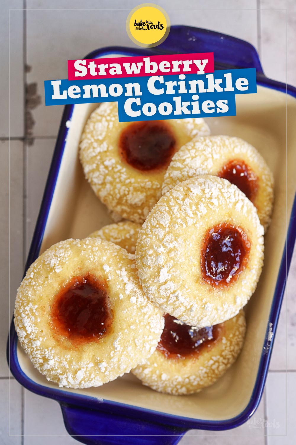 Strawberry Lemon Crinkle Cookies | Bake to the roots