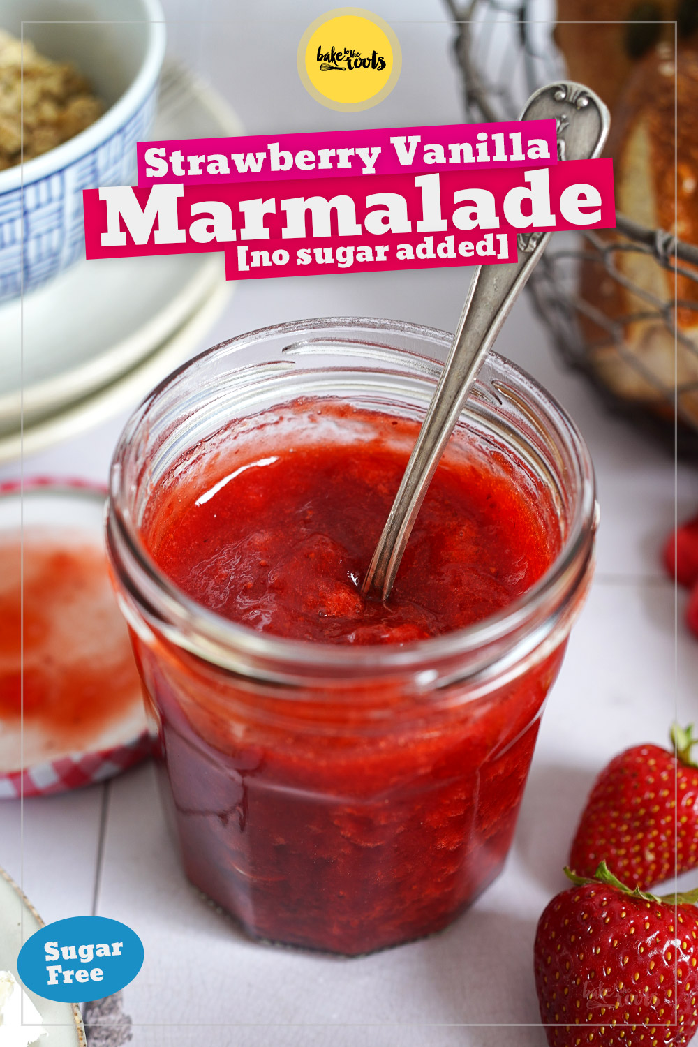 Strawberry Vanilla Jam (no sugar added) | Bake to the roots