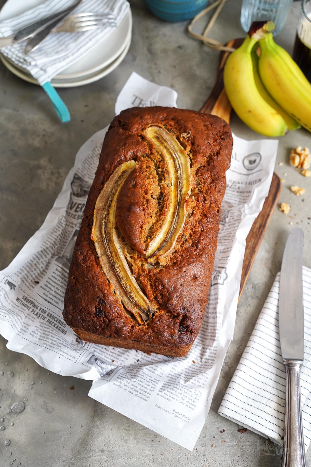 Bananenbrot mit Schokolade & Walnüssen | Bake to the roots
