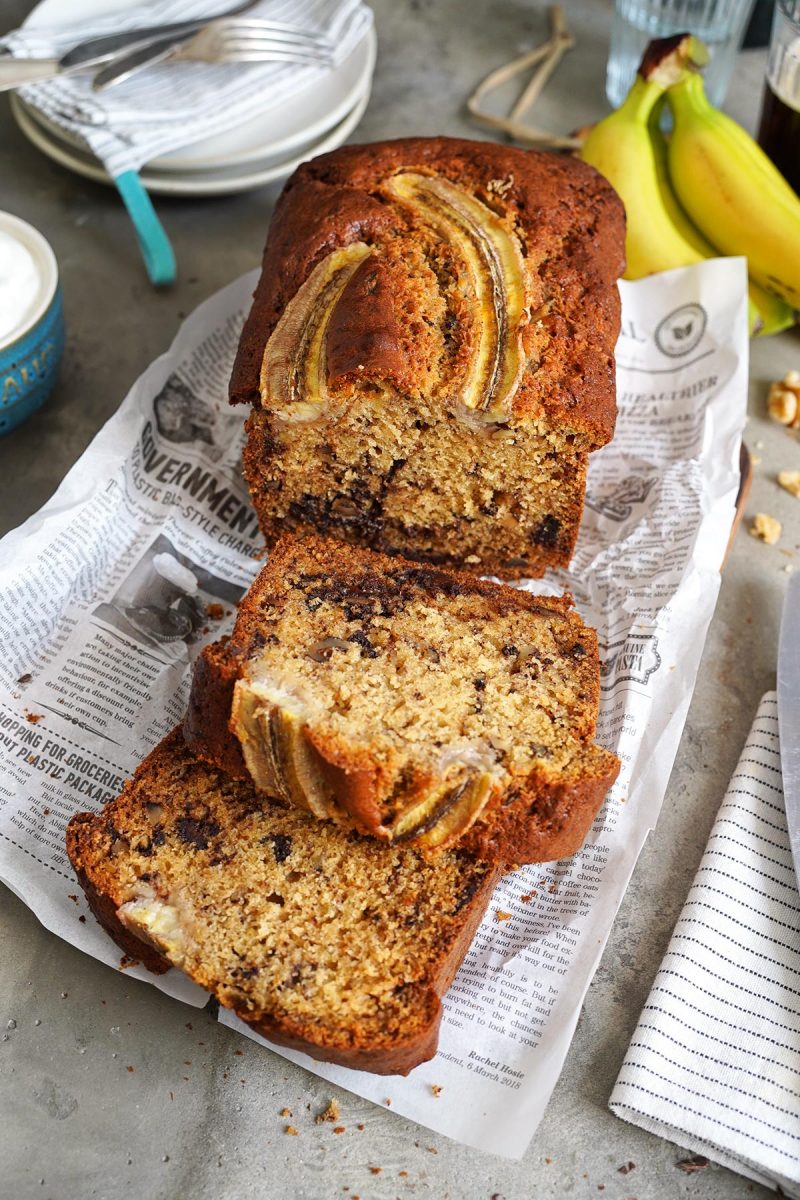 Bananenbrot Mit Walnssen Und Schokolade