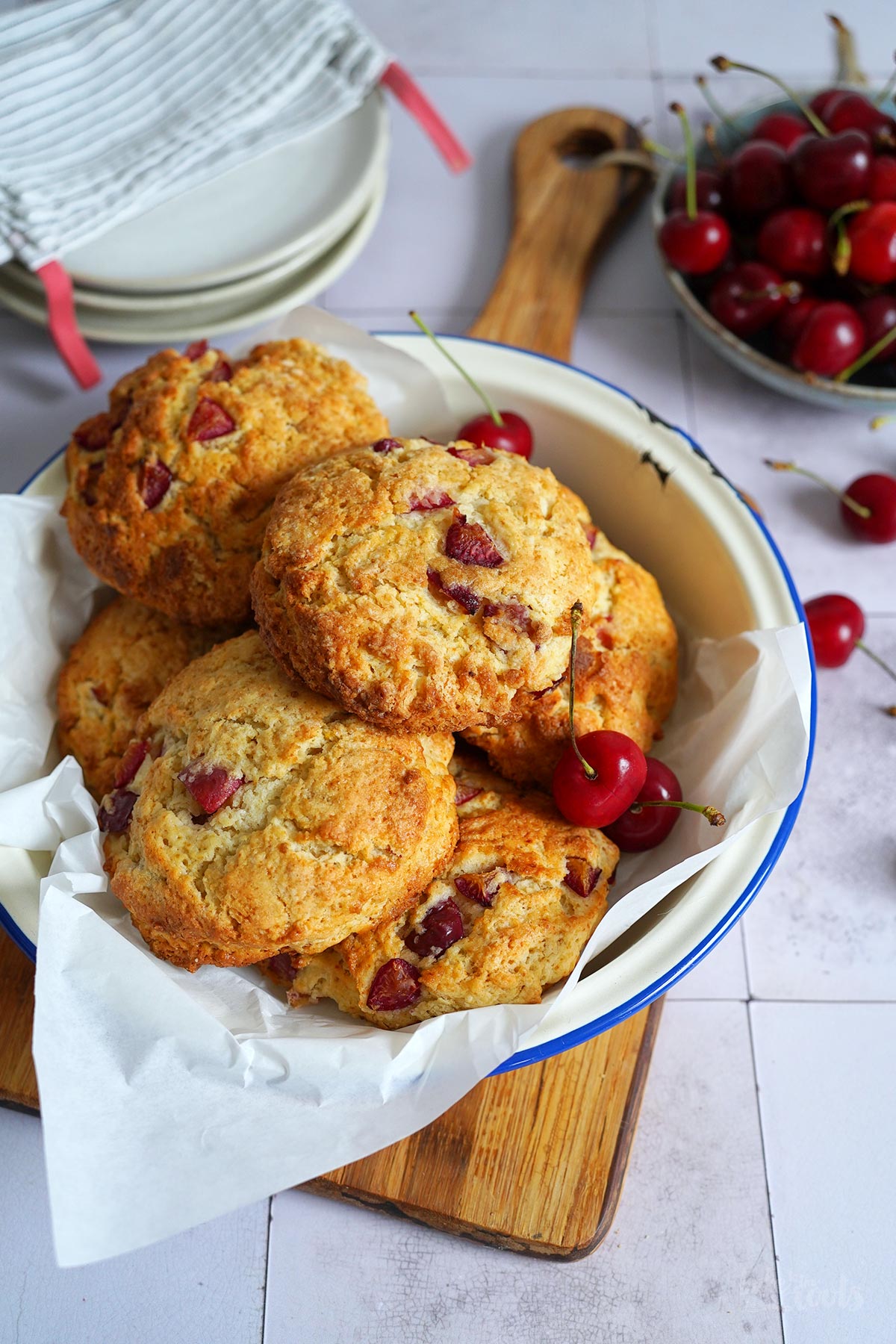Cherry Marzipan Scones | Bake to the roots