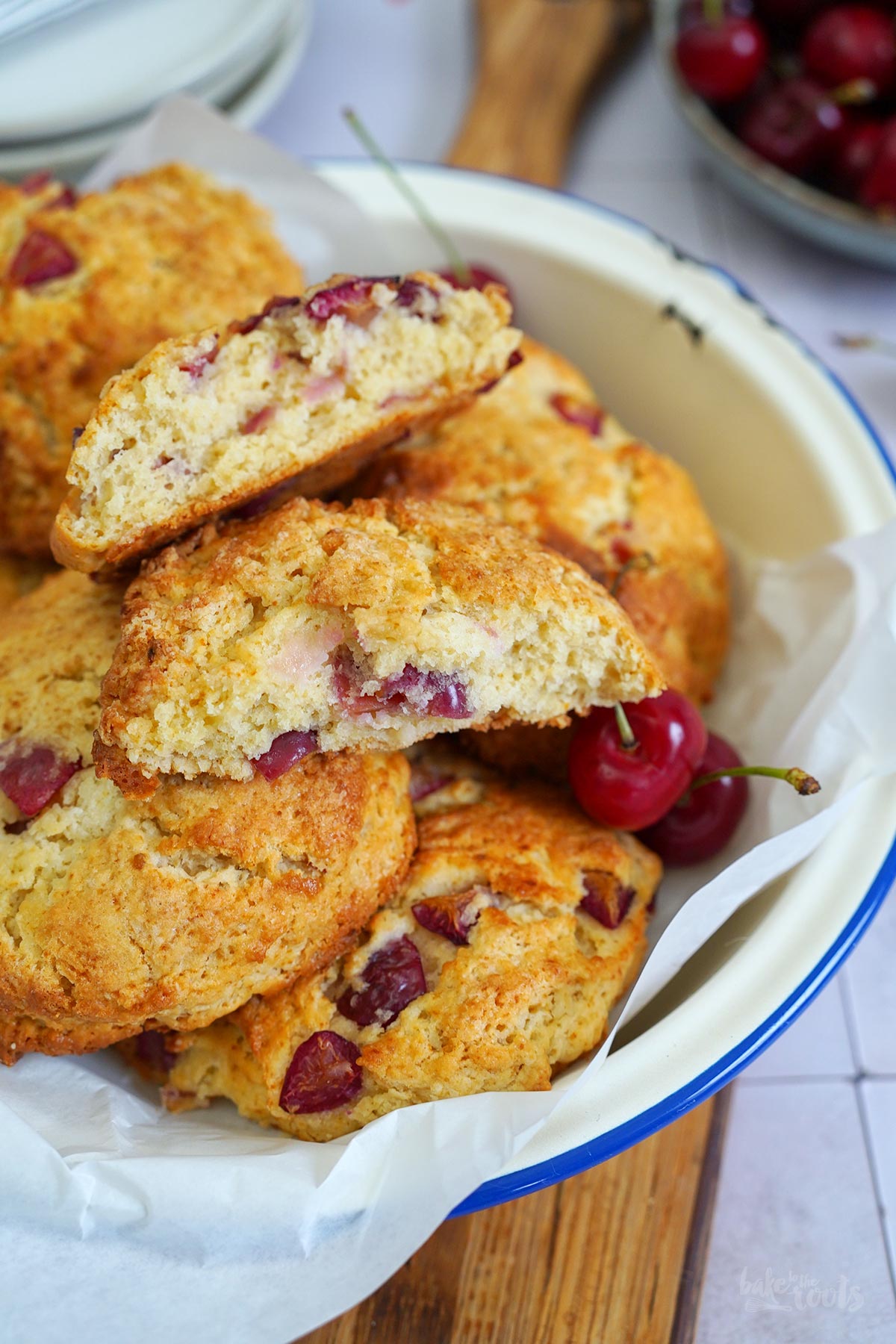 Cherry Marzipan Scones | Bake to the roots