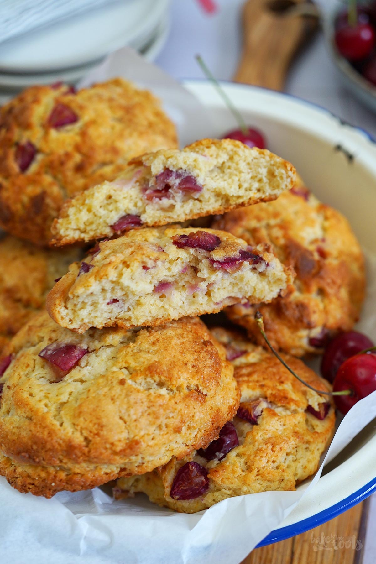 Cherry Marzipan Scones | Bake to the roots
