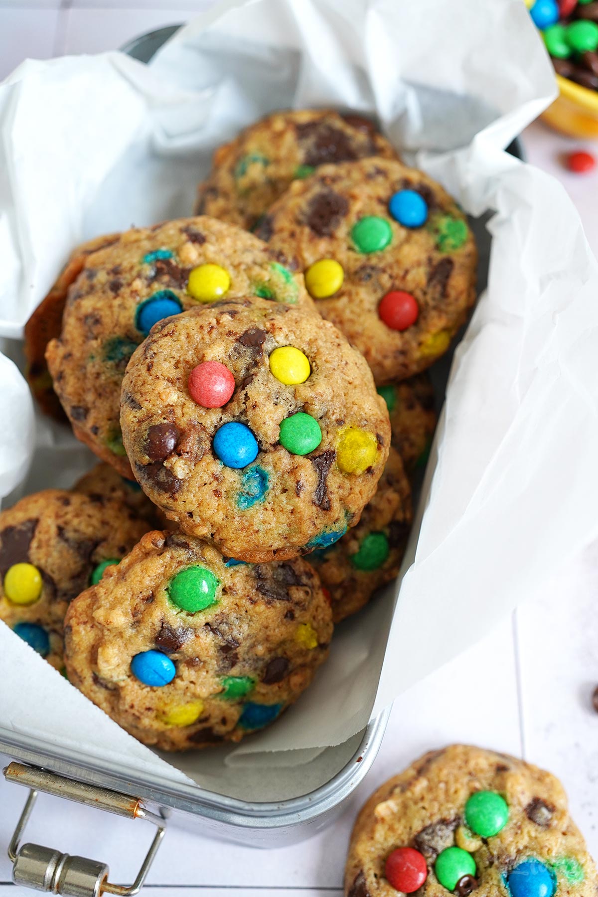 Chocolate Chip Haferflocken Cookies mit Mini M&M's | Bake to the roots