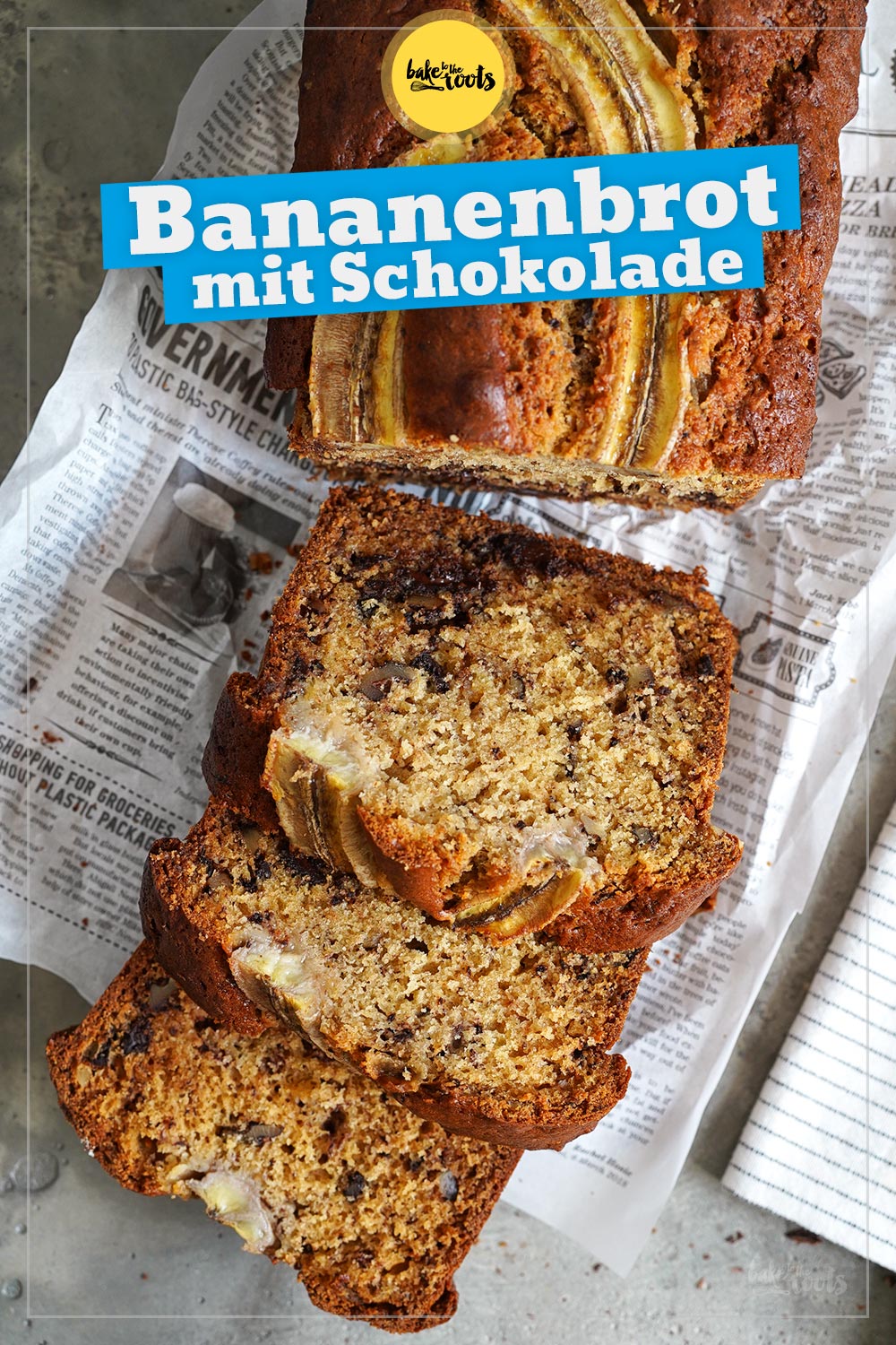 Bananenbrot mit Schokolade & Walnüssen | Bake to the roots