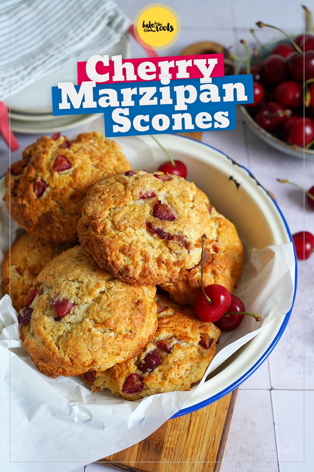 Cherry Marzipan Scones | Bake to the roots