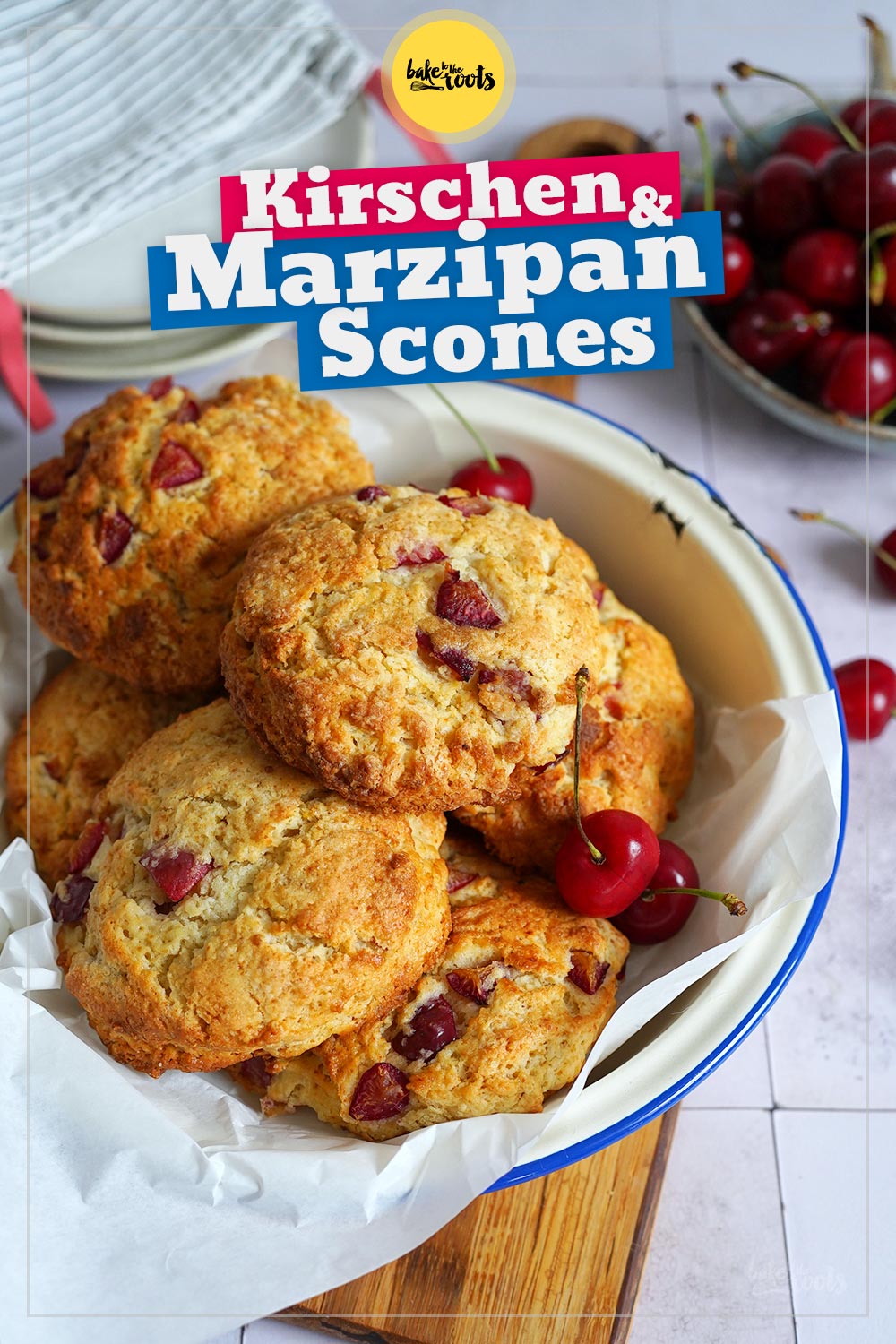 Einfache Kirschen & Marzipan Scones