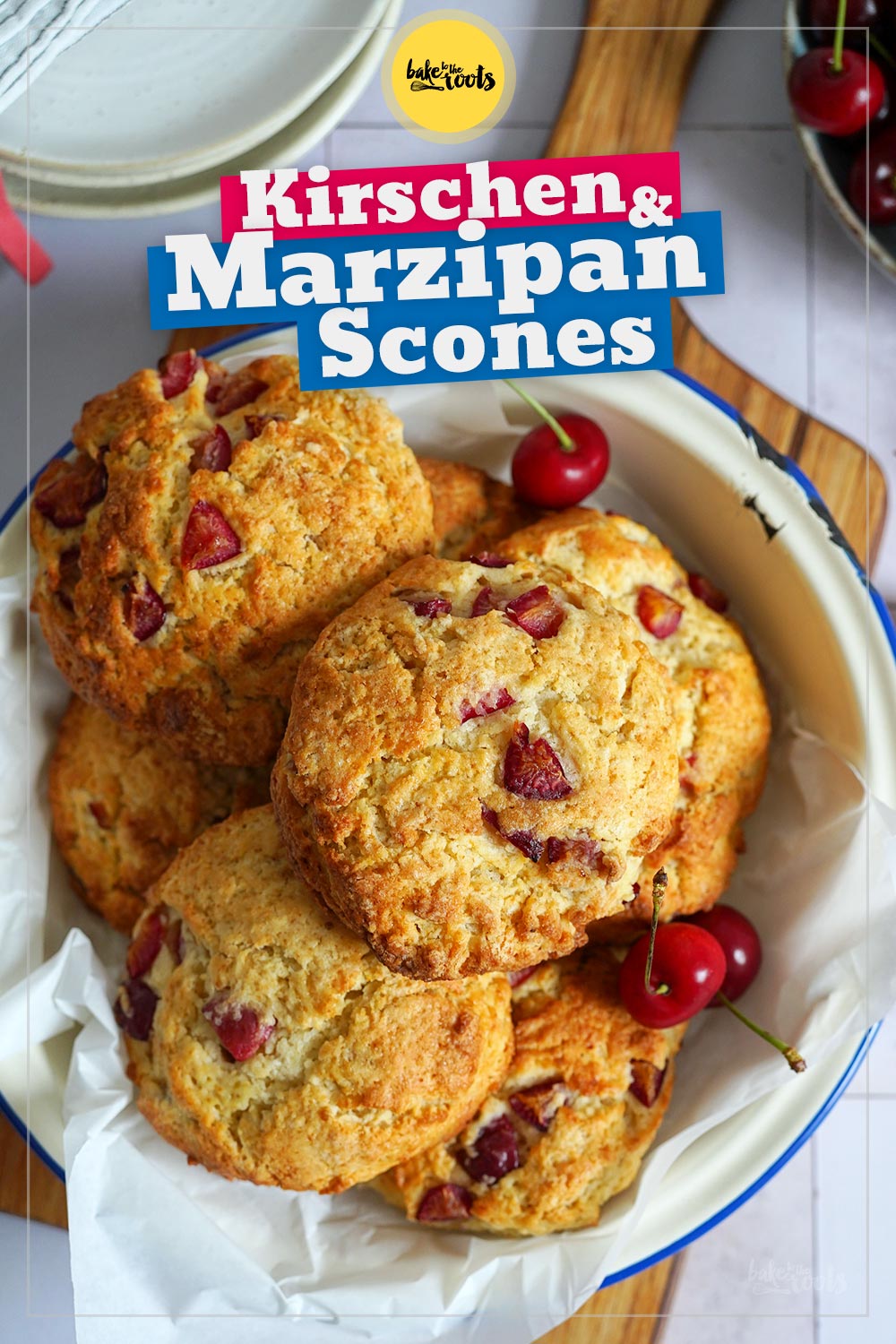 Einfache Kirschen & Marzipan Scones