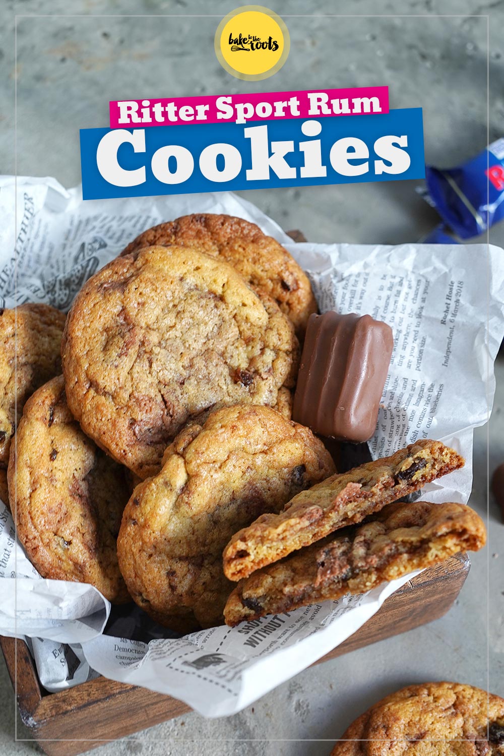 Ritter Sport Rum Rosinen Cookies | Bake to the roots