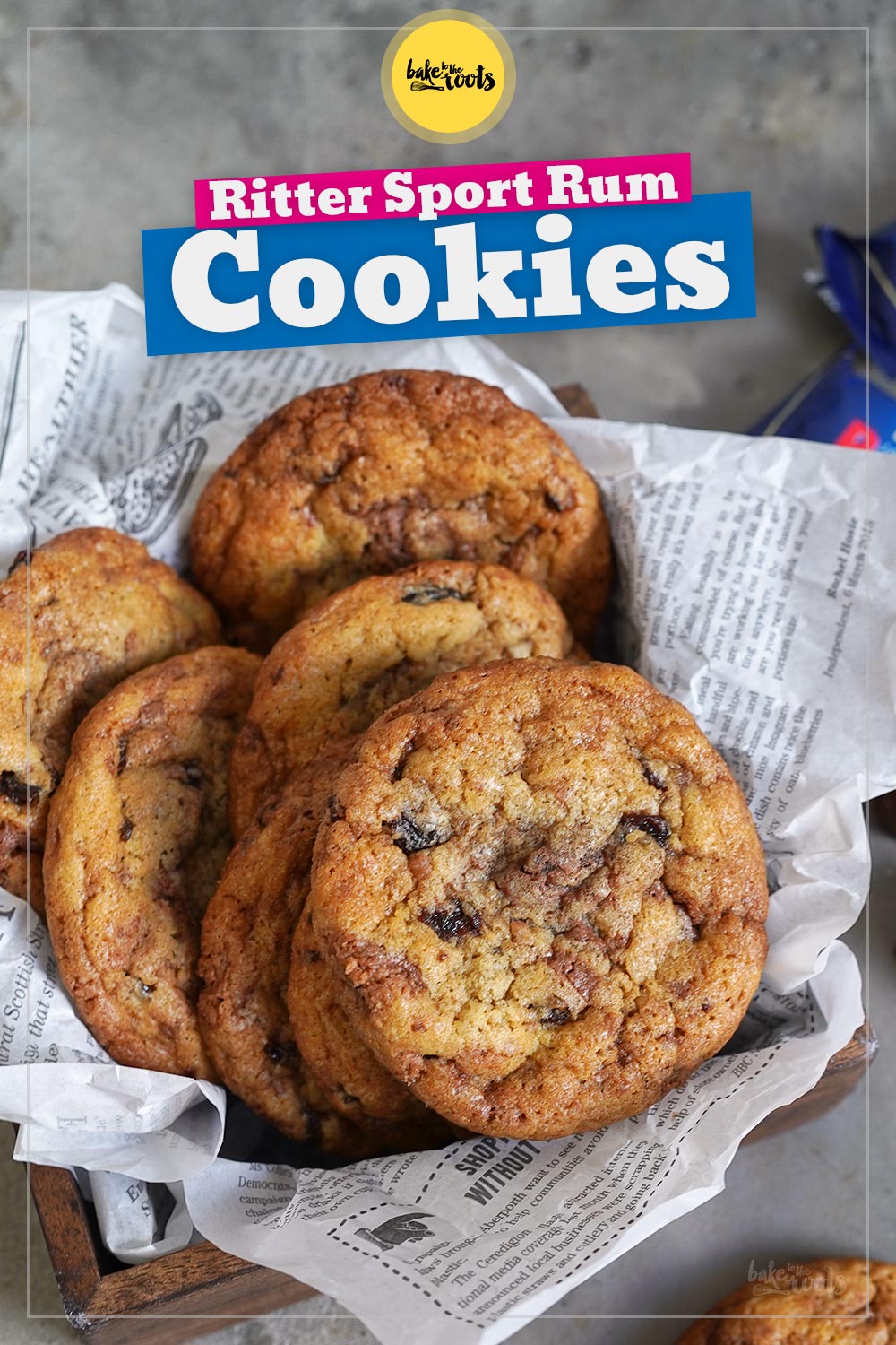 Ritter Sport Rum Rosinen Cookies | Bake to the roots