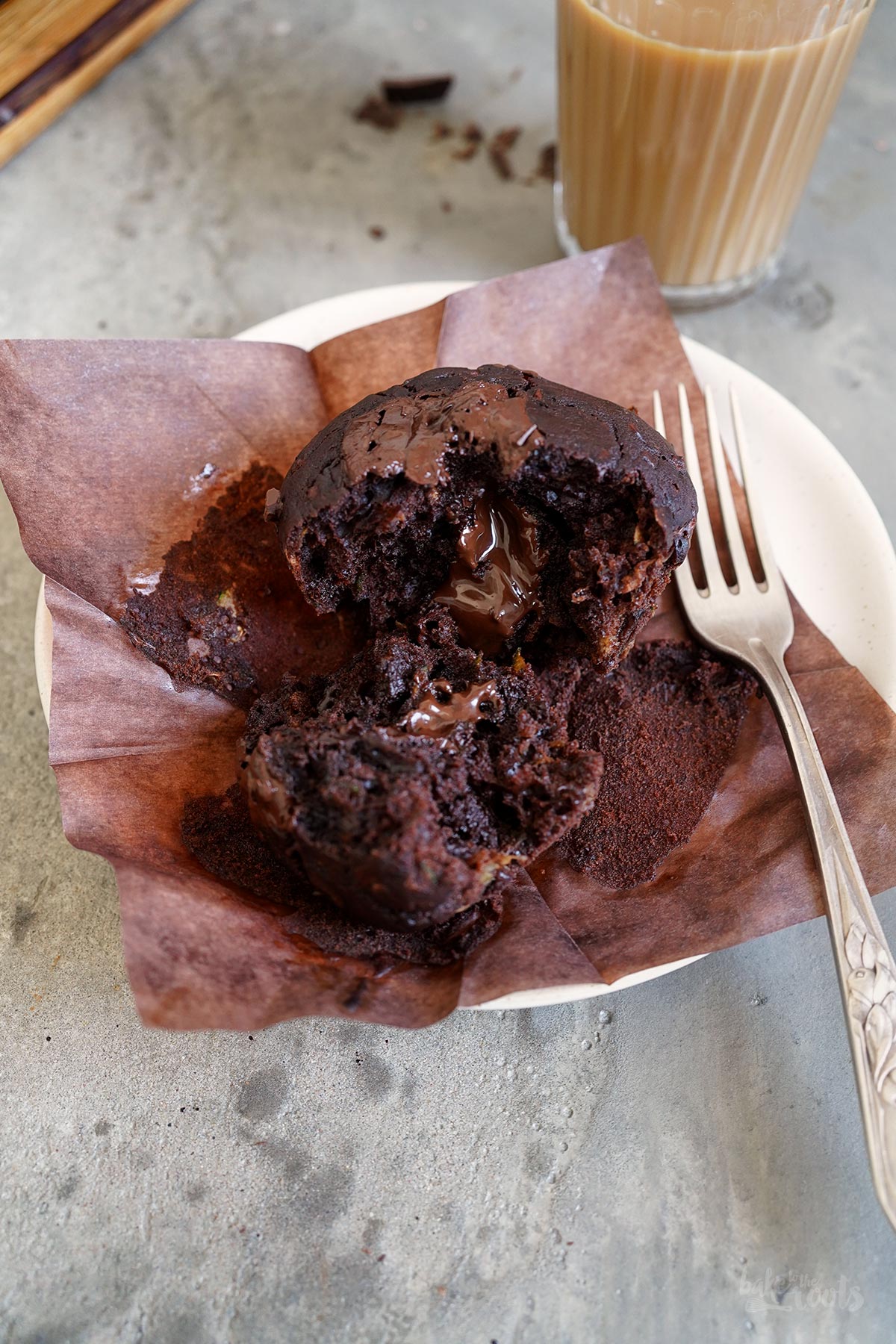 Double Chocolate Zucchini Muffins | Bake to the roots