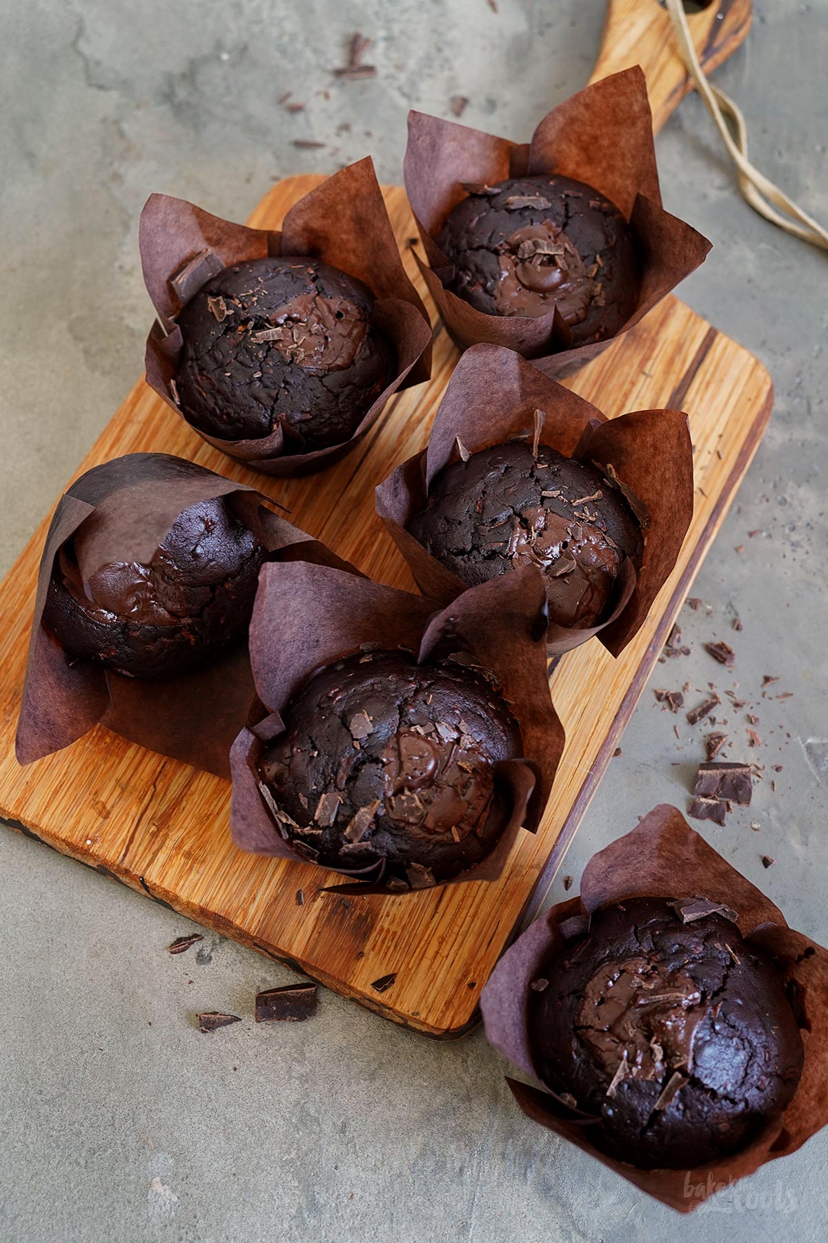 Double Chocolate Zucchini Muffins | Bake to the roots