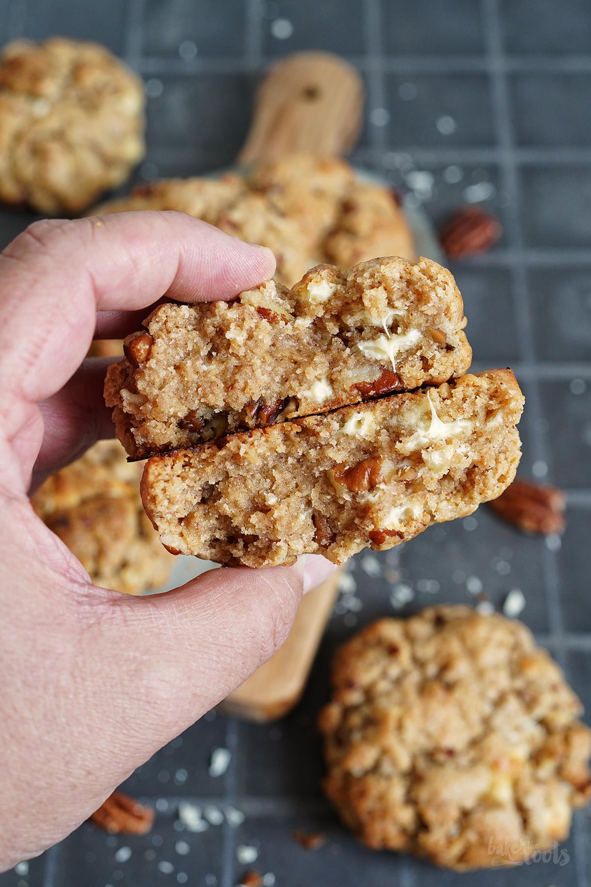 (NY Style) Pumpkin Pie Spice Pecan White Chocolate Cookies | Bake to the roots