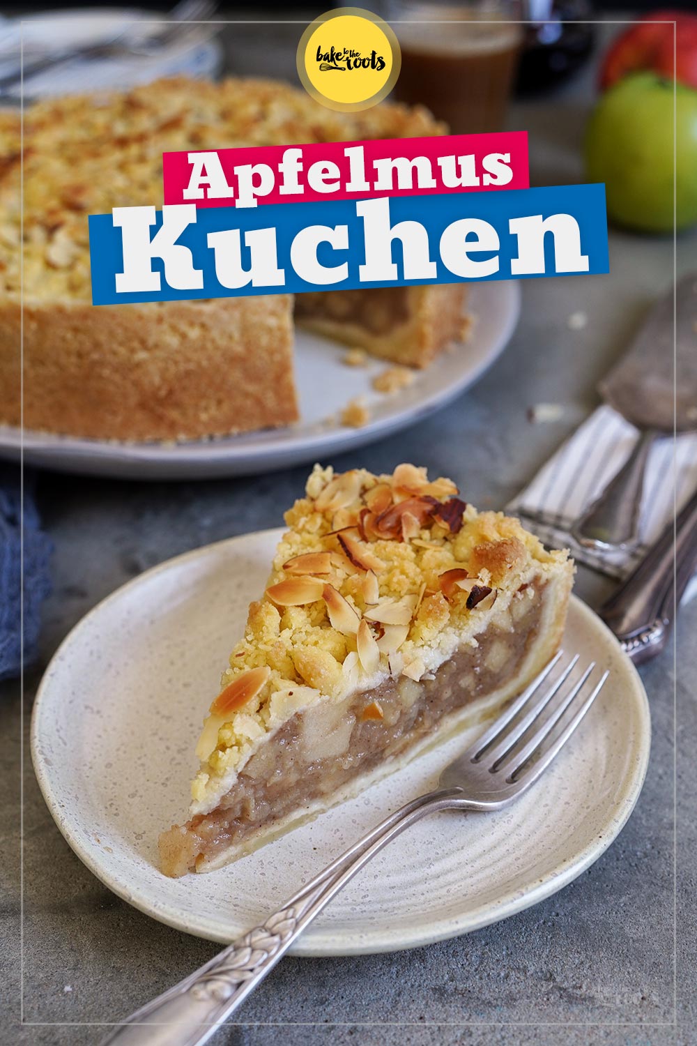Einfacher Apfelmus Streuselkuchen | Bake to the roots