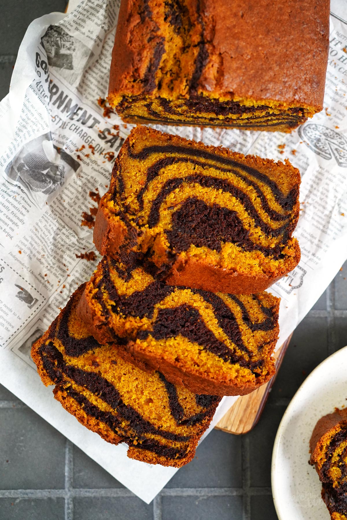 Pumpkin Chocolate Marble Cake (Tiger Cake) | Bake to the roots