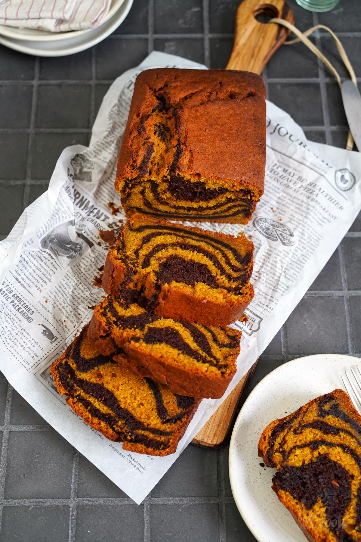 Pumpkin Chocolate Marble Cake (Tiger Cake) | Bake to the roots